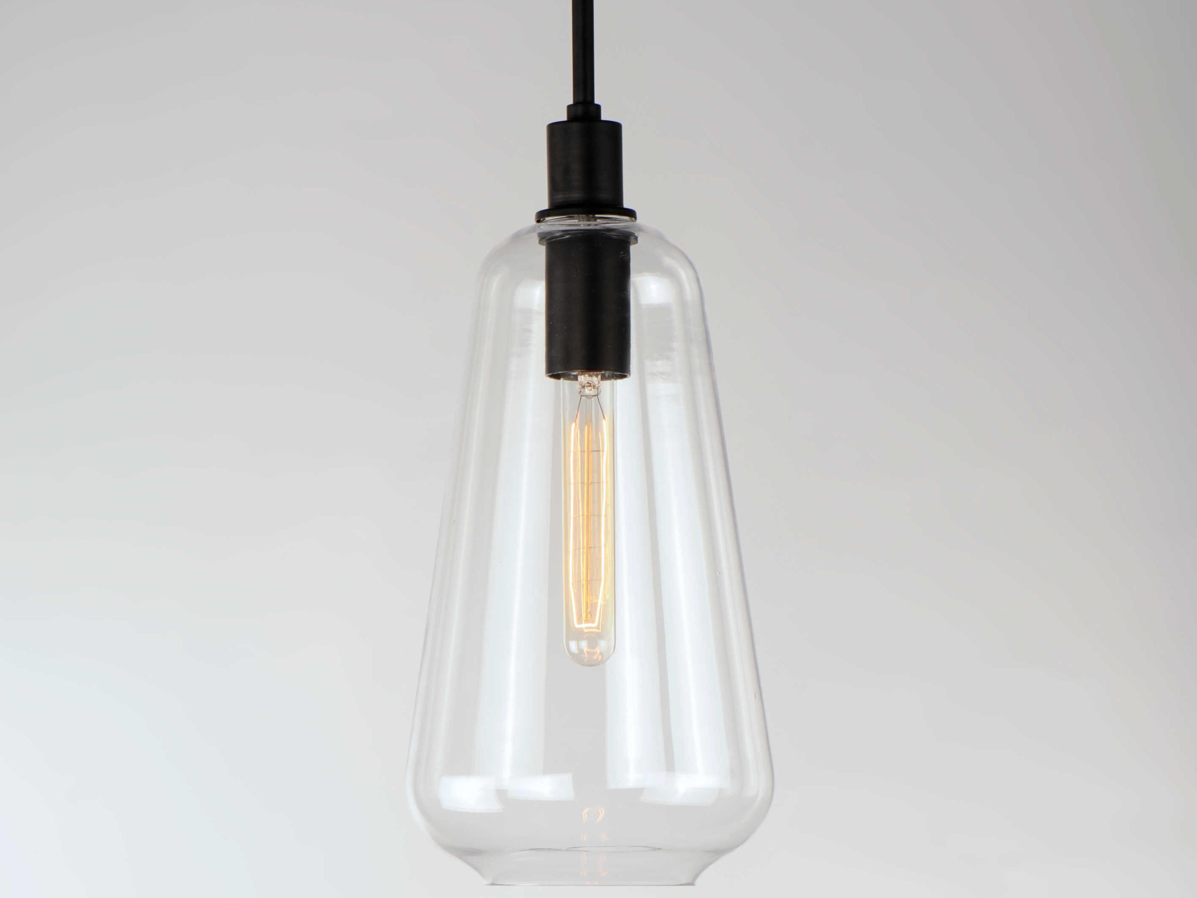 Maxim Lighting Babylon 1-Light Black Glass Bell Mini Pendant