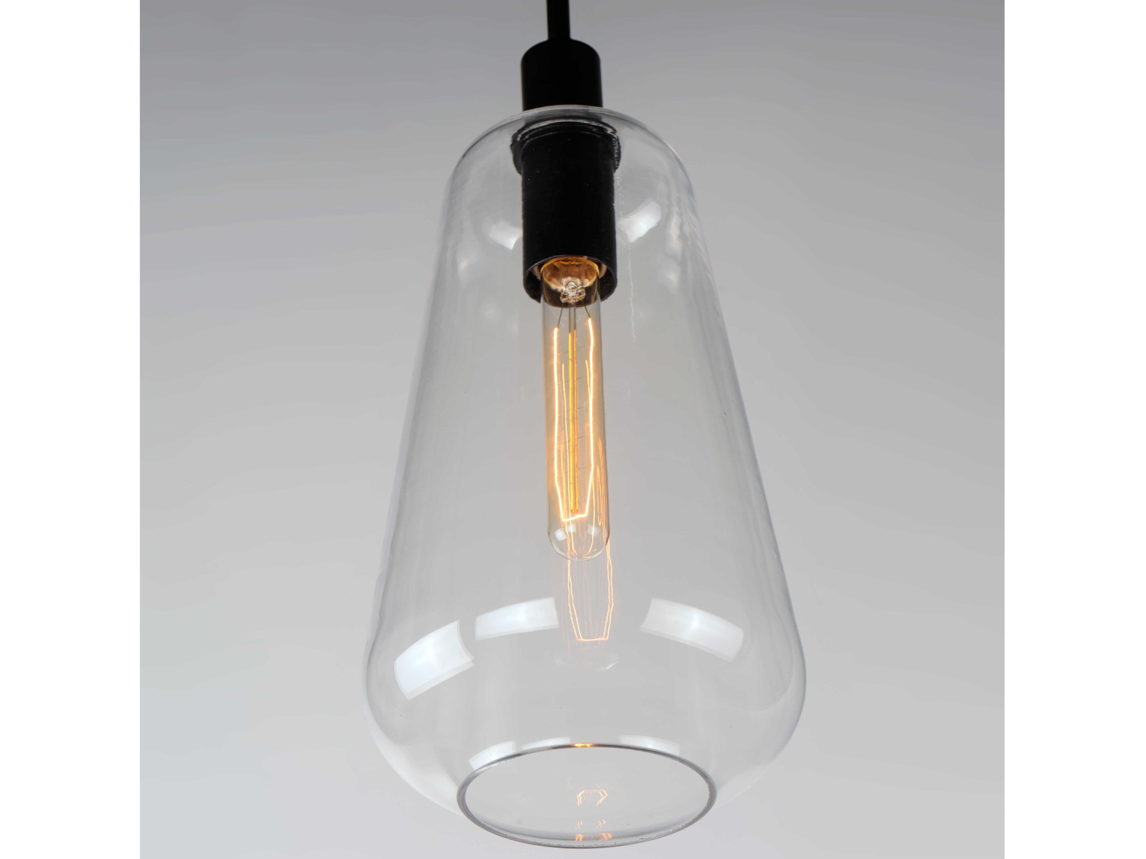 Maxim Lighting Babylon 1-Light Black Glass Bell Mini Pendant