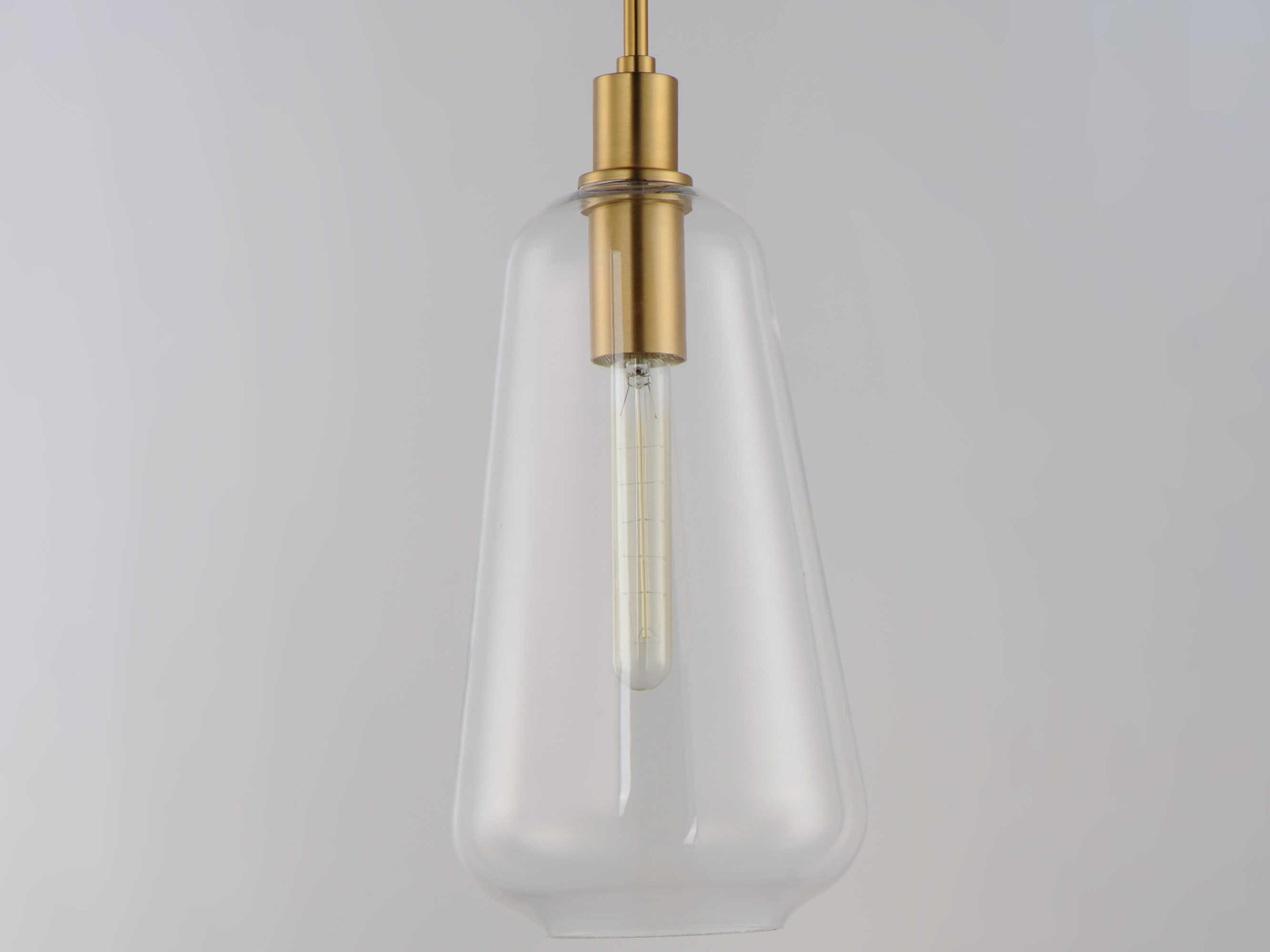 Maxim Lighting Babylon 1-Light Satin Brass Glass Bell Mini Pendant