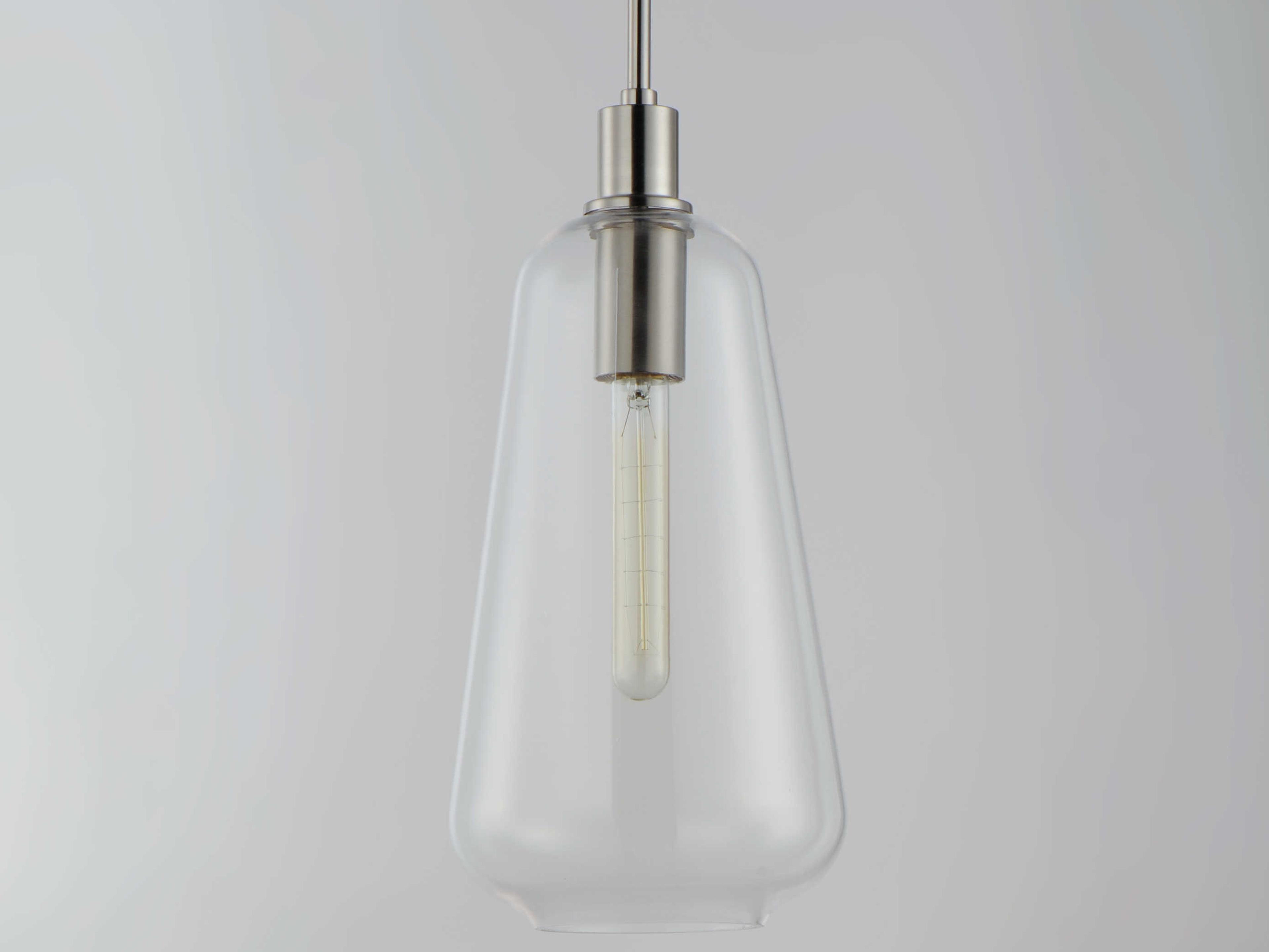 Maxim Lighting Babylon 1-Light Satin Nickel Glass Bell Mini Pendant