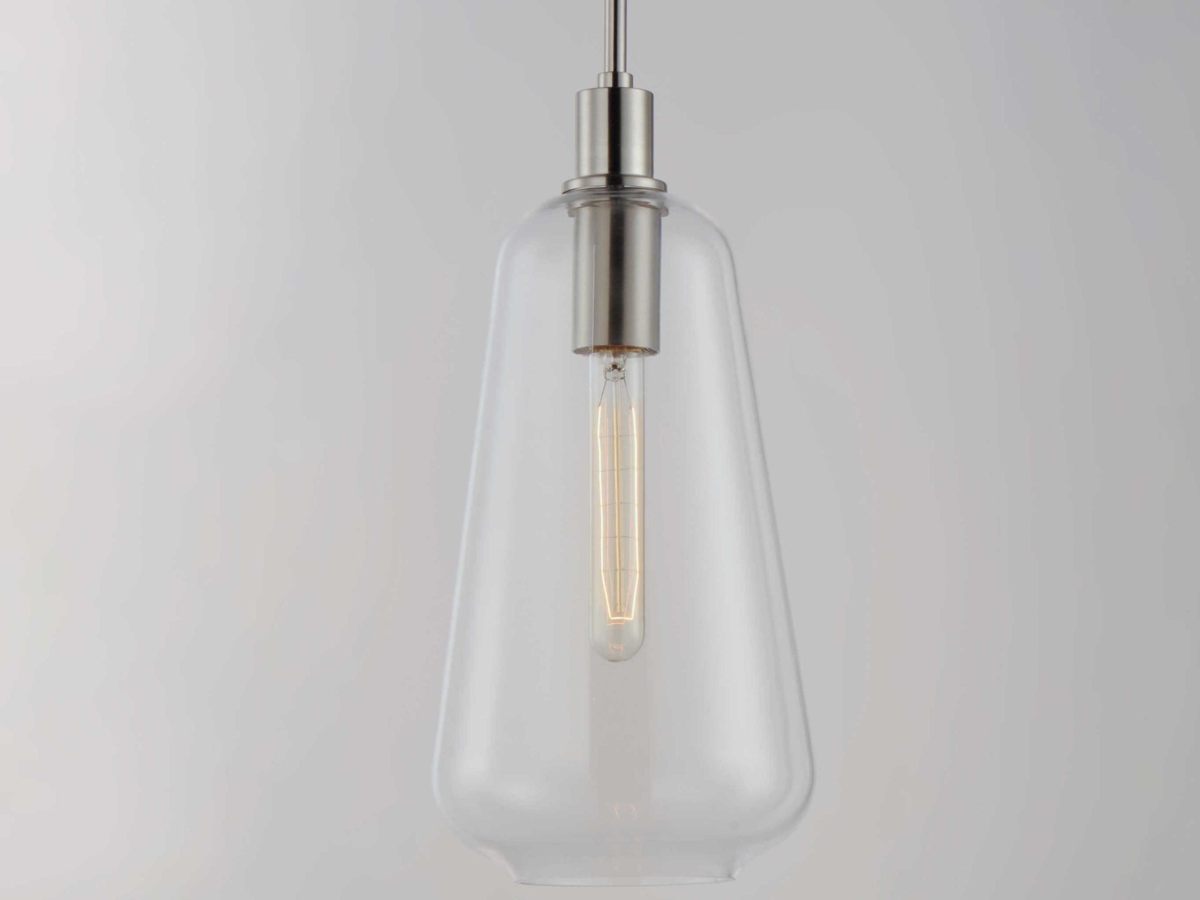 Maxim Lighting Babylon 1-Light Satin Nickel Glass Bell Mini Pendant