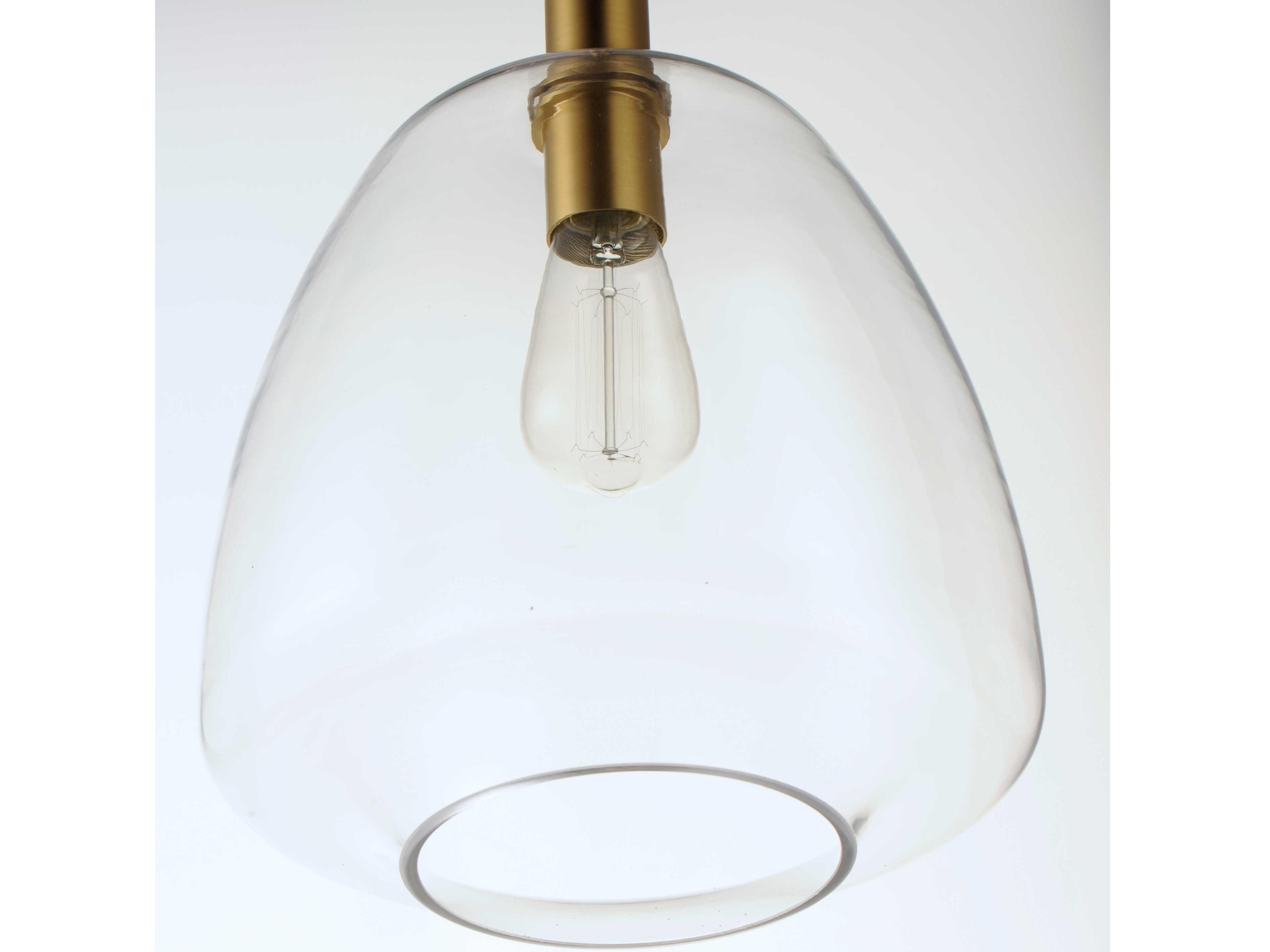 Maxim Lighting Babylon 1-Light Satin Brass Glass Bell Mini Pendant