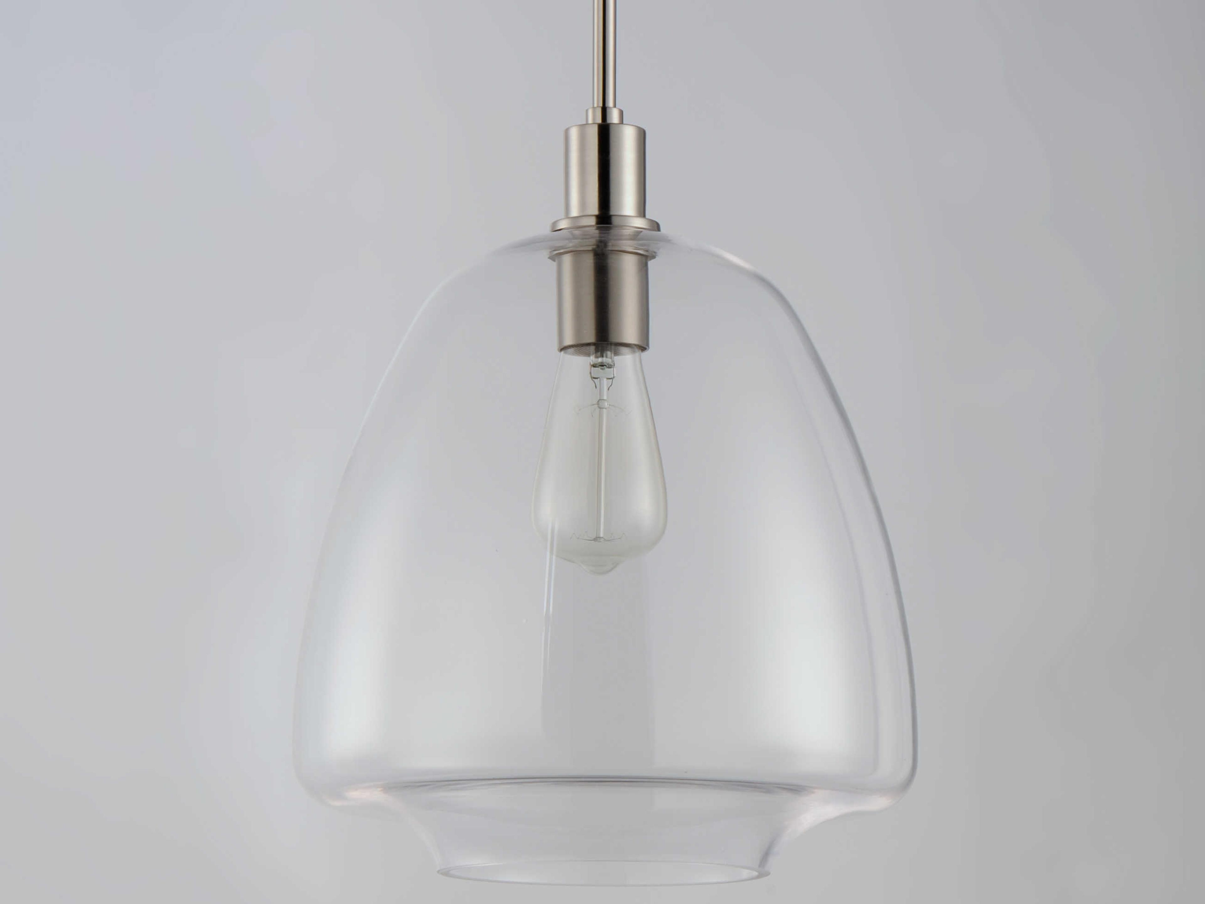 Maxim Lighting Babylon 1-Light Satin Nickel Glass Bell Mini Pendant