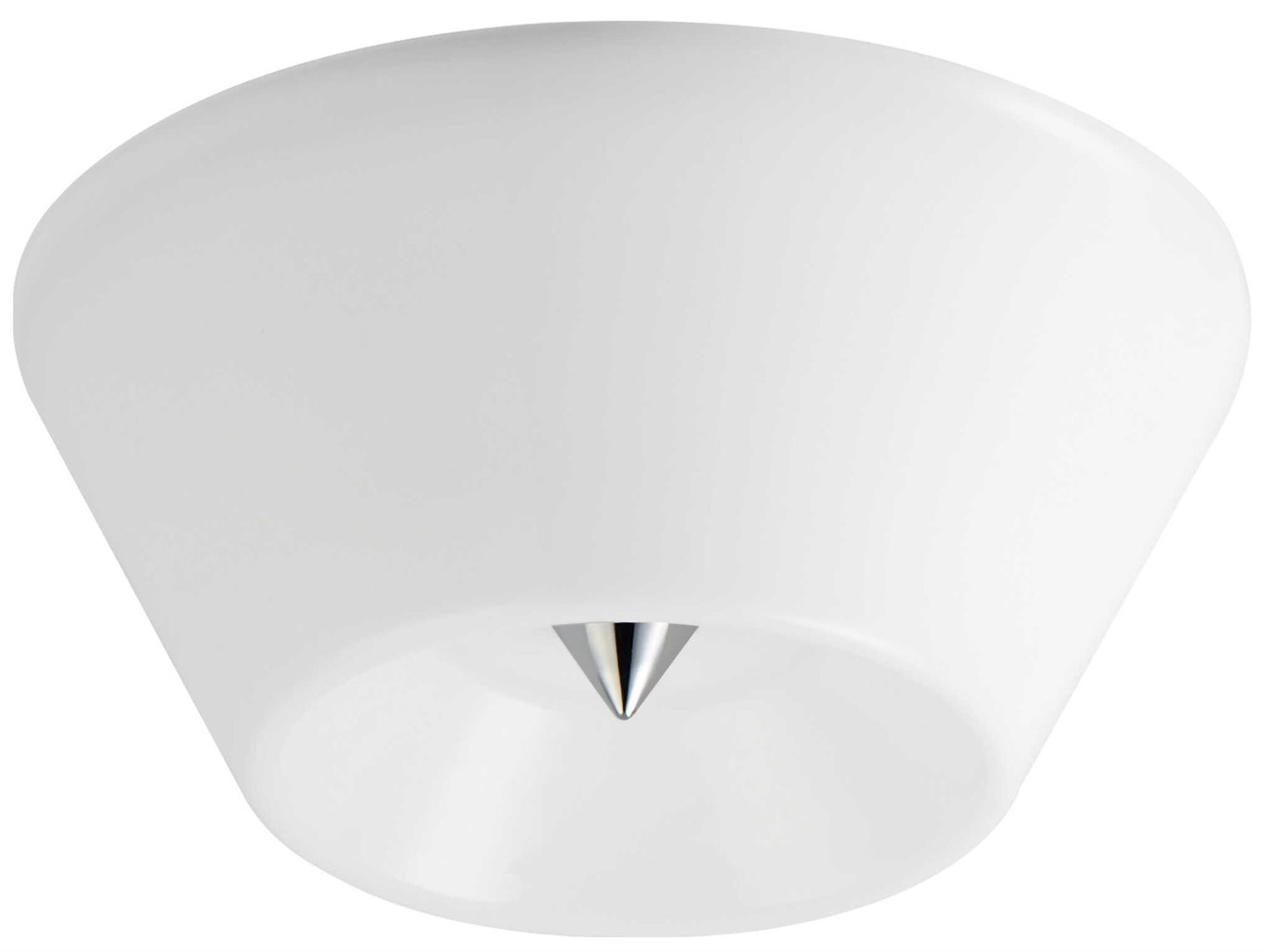 Tack 1-Light Polished Chrome White Flush Mount