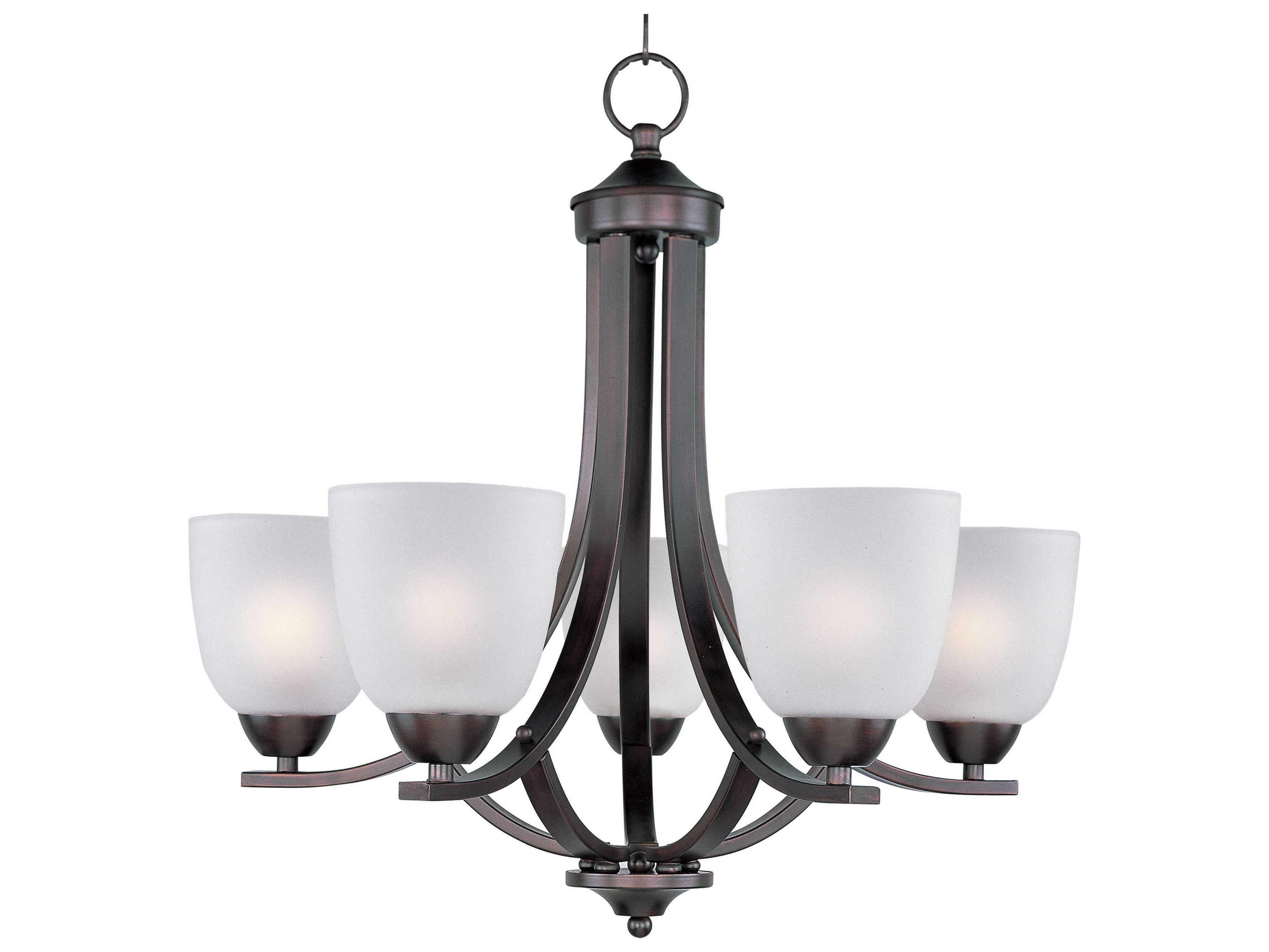Axis 5-Light Oil Rubbed Bronze Glass Bell Chandelier