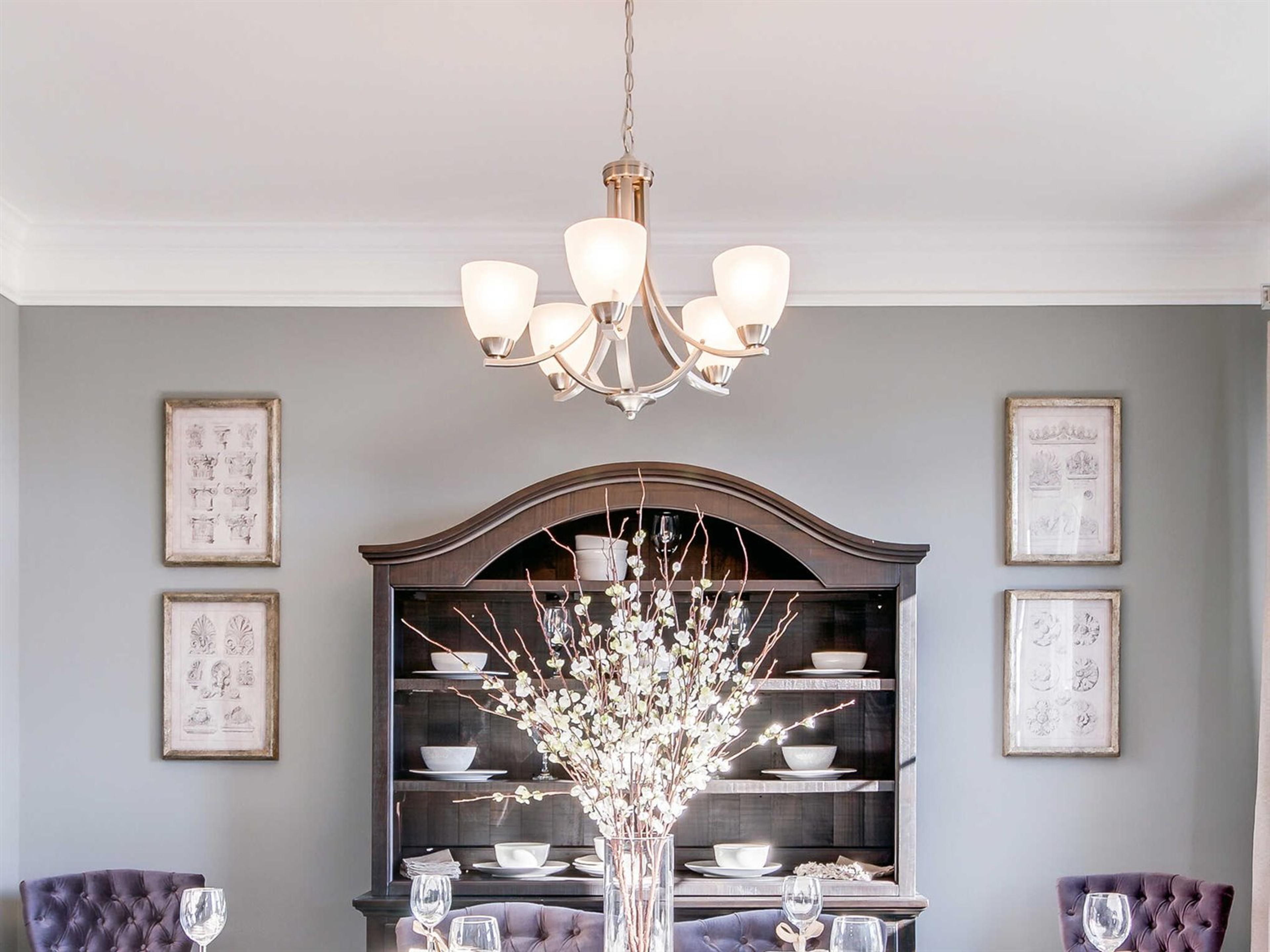 Maxim Lighting Axis 5-Light Satin Nickel Glass Bell Chandelier