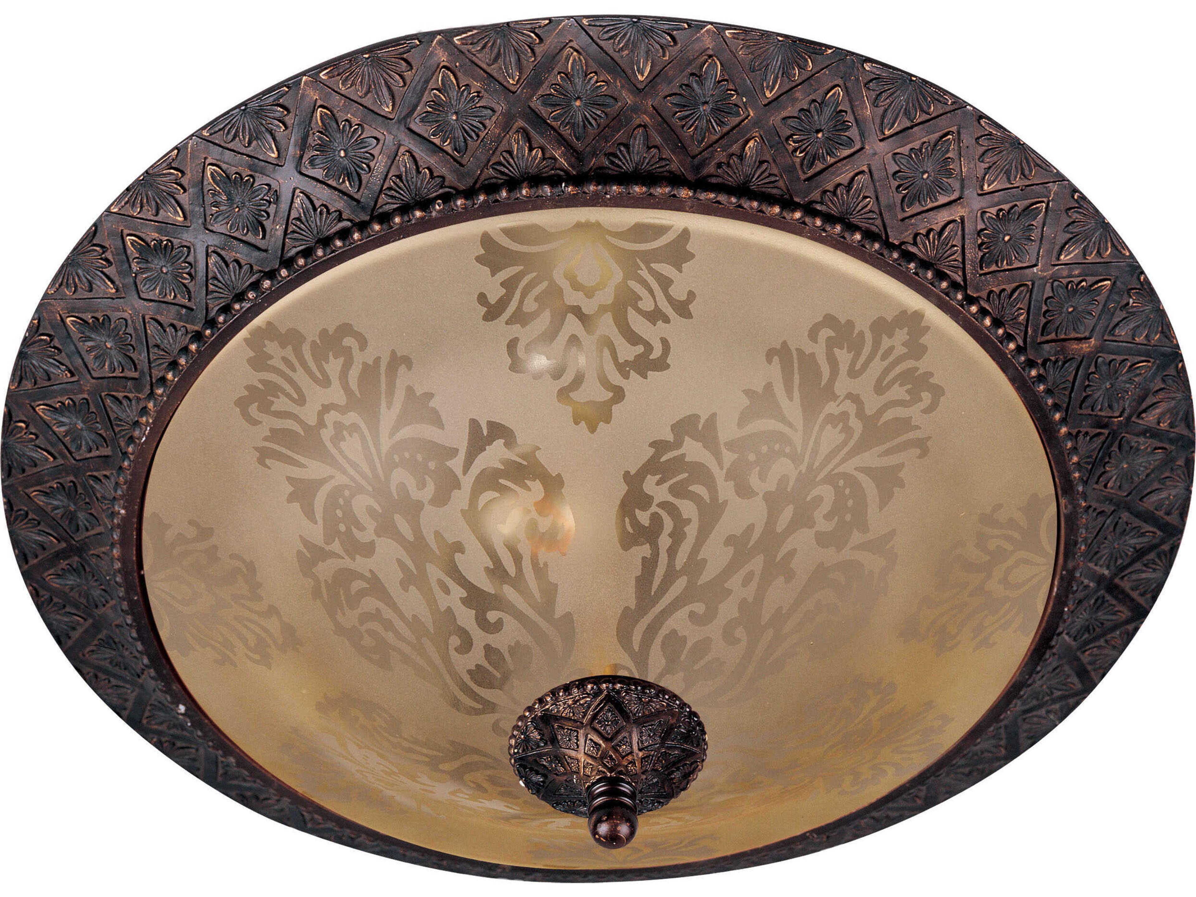 Symphony 2-Light Oil Rubbed Bronze Glass Bowl Flush Mount