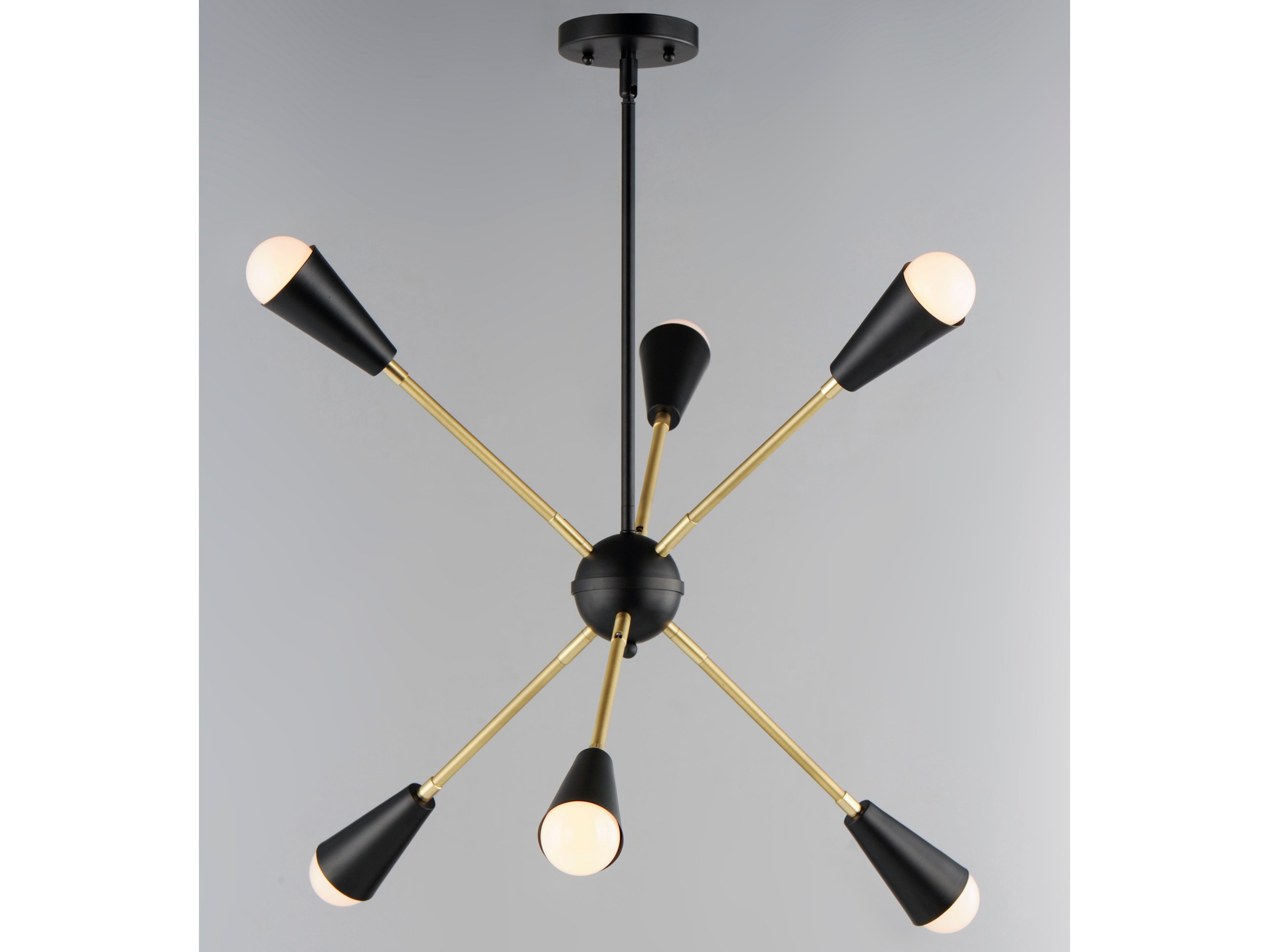 Maxim Lighting Lovell 6-Light Black Satin Brass Pendant
