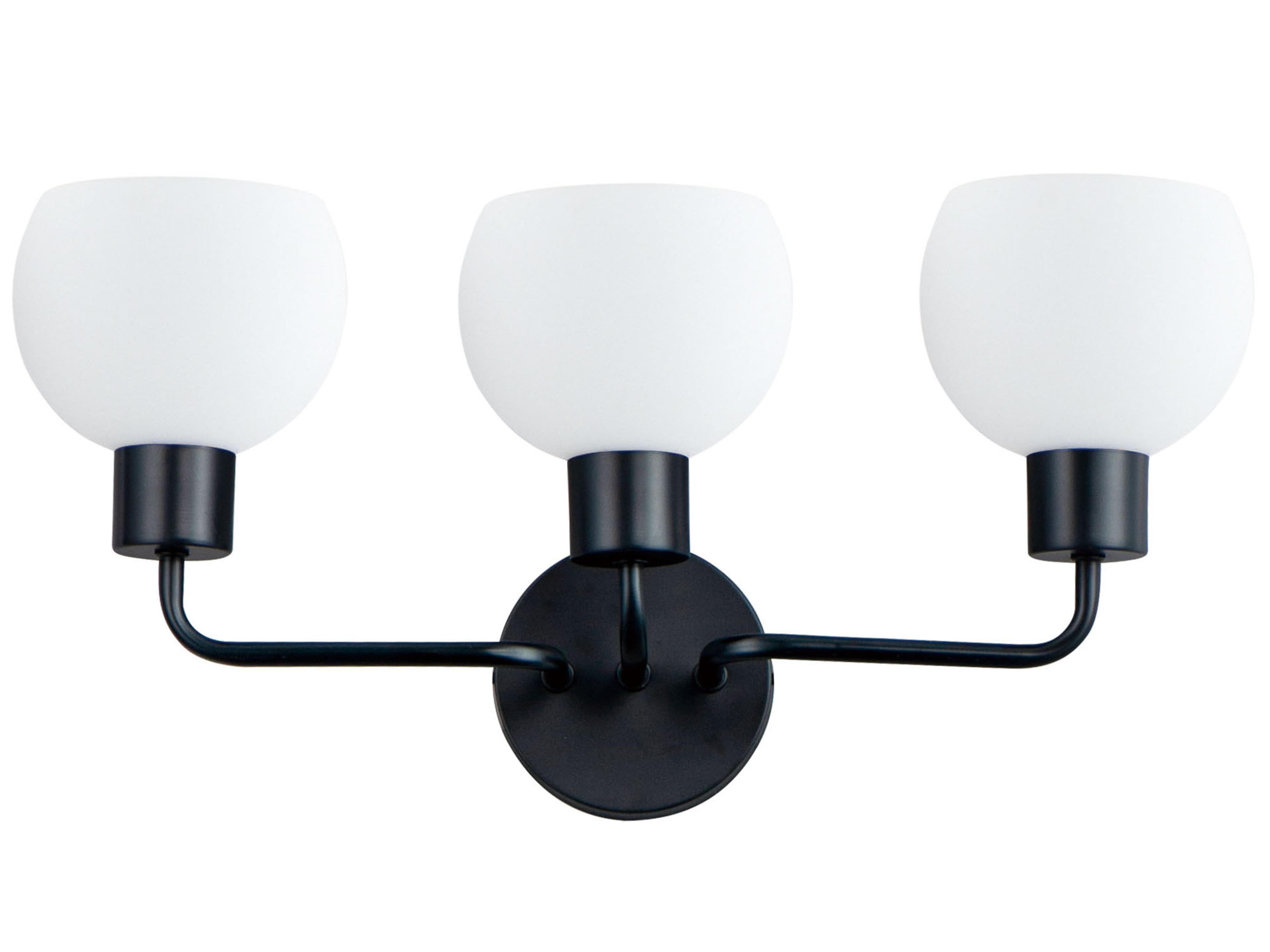 Coraline 3-Light Black White Glass Vanity Light