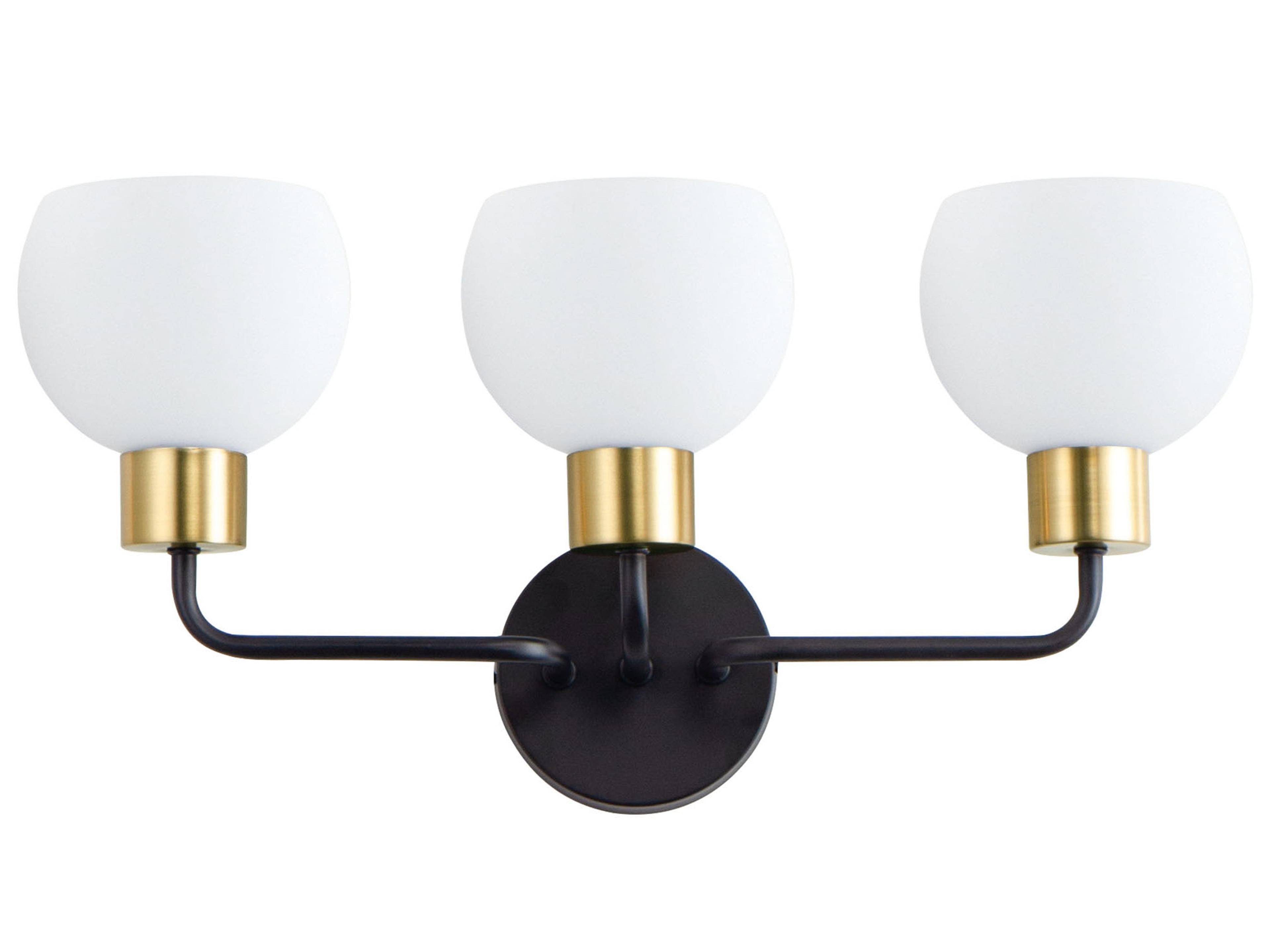 Coraline 3-Light Bronze Rupert Black Glass Vanity Light