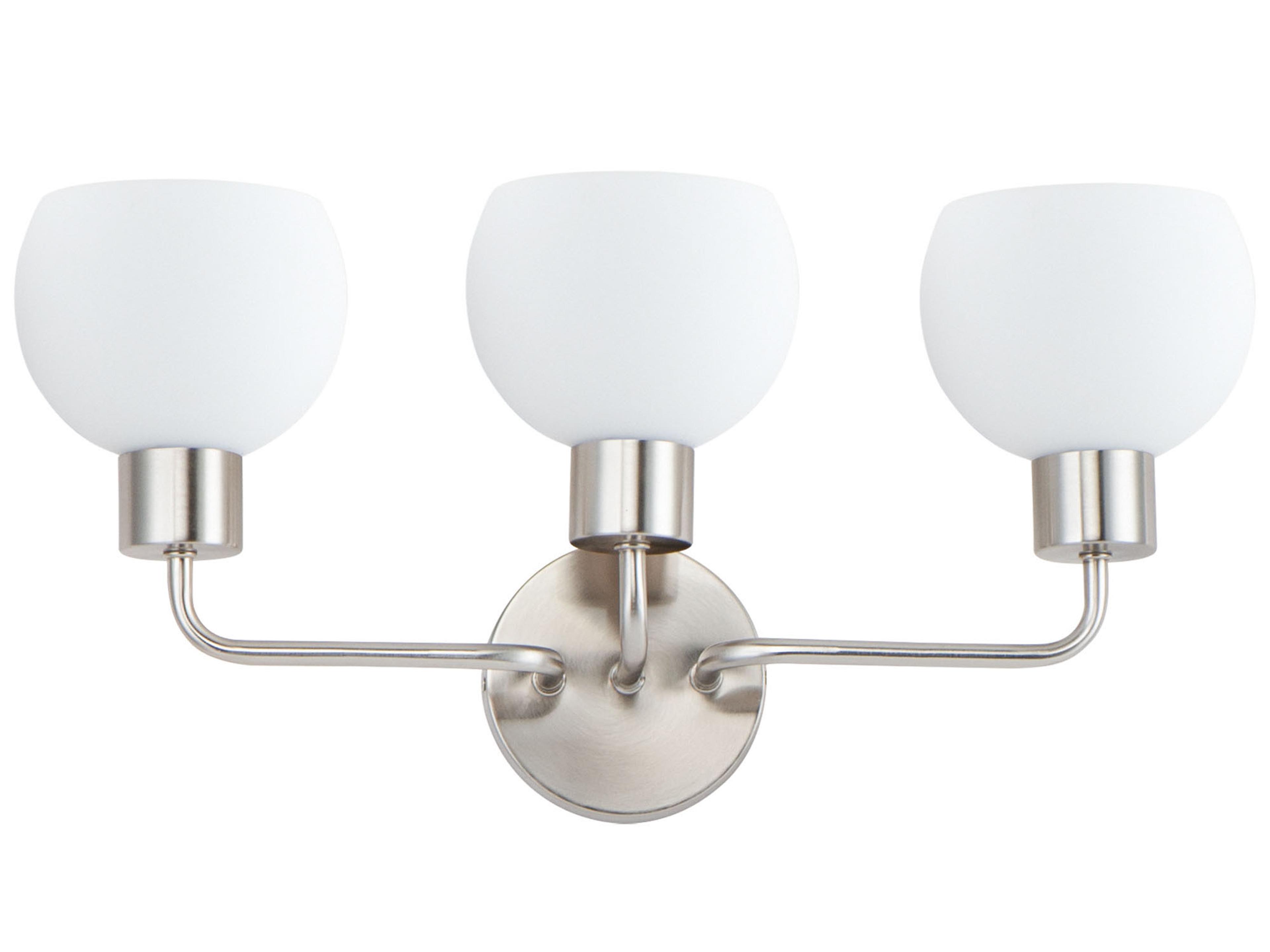 Coraline 3-Light Satin Nickel Glass Vanity Light