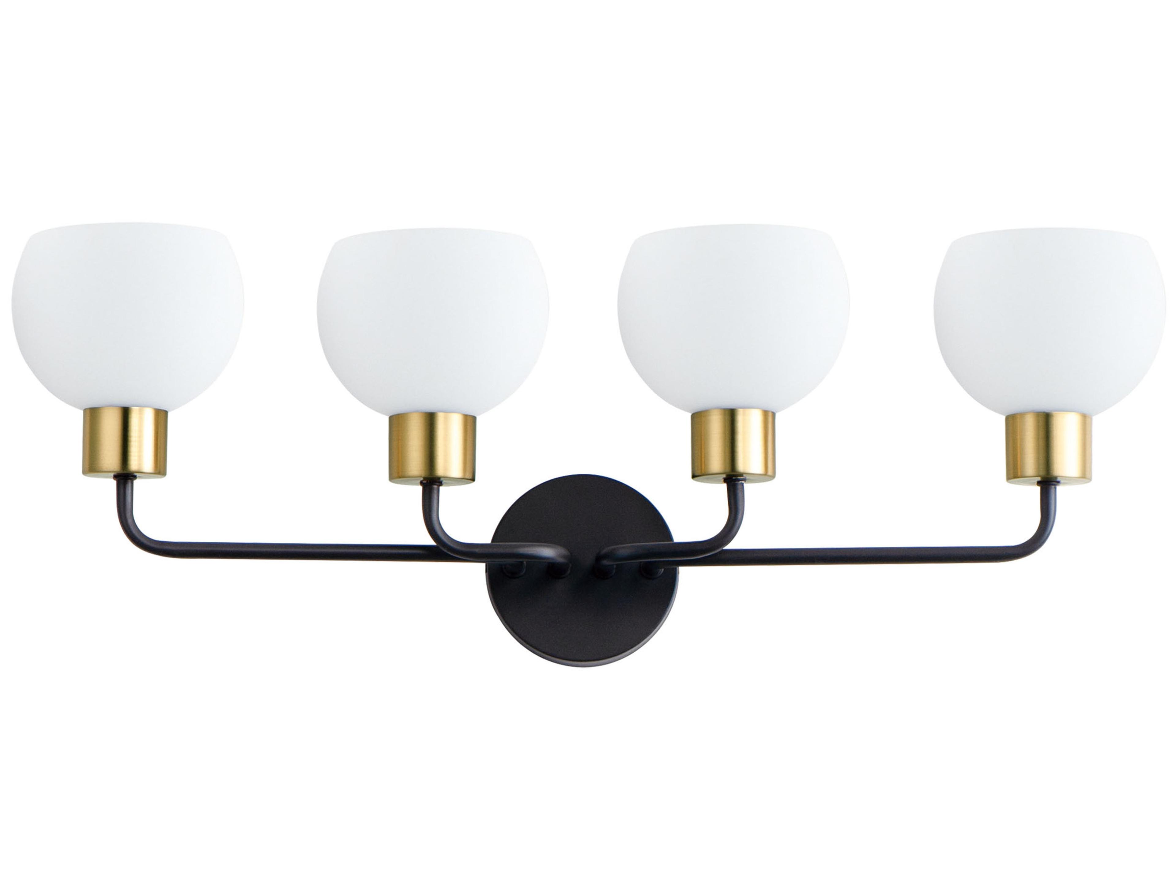 Coraline 4-Light Bronze Rupert Black Glass Vanity Light
