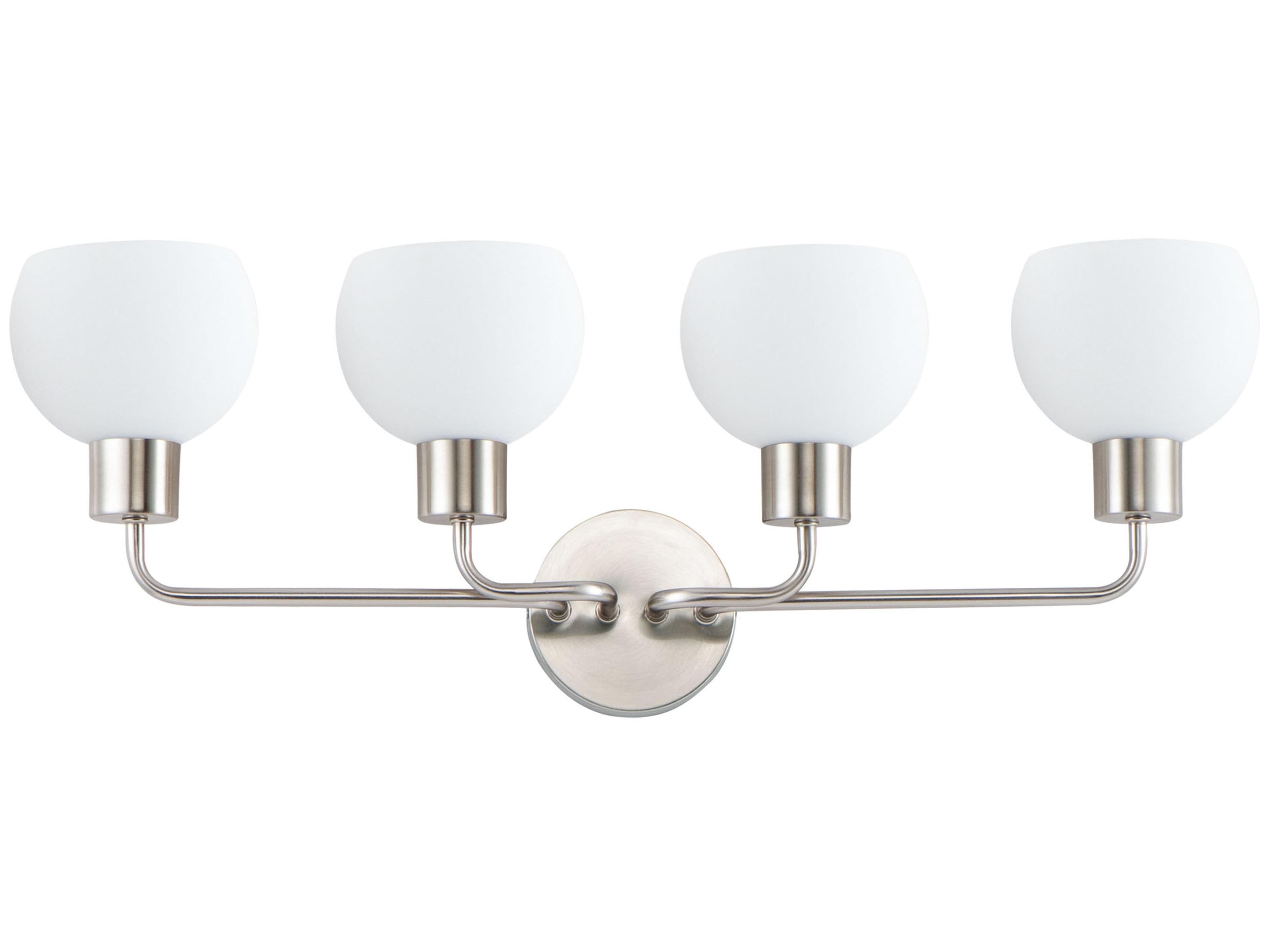 Coraline 4-Light Satin Nickel Glass Vanity Light