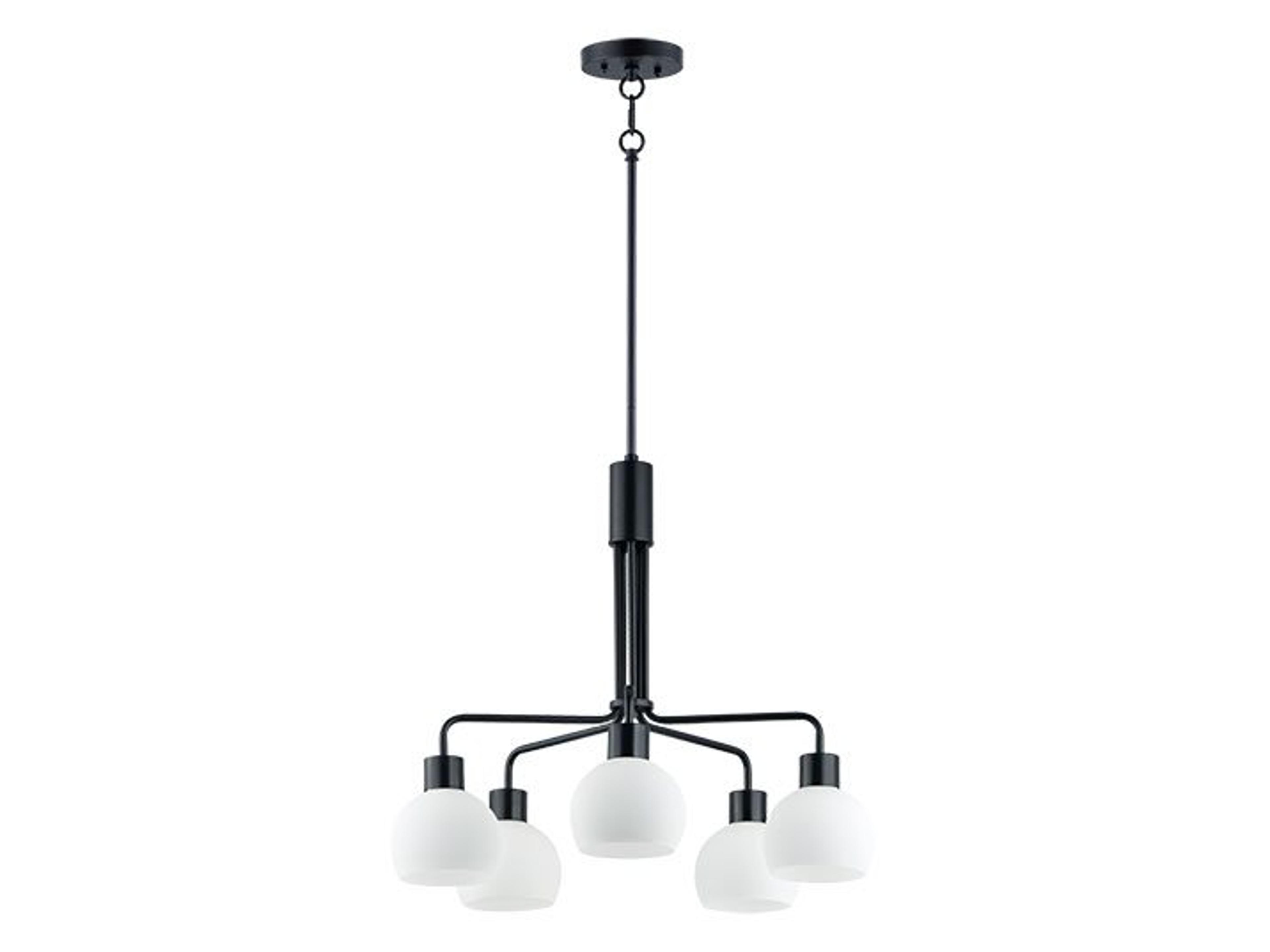 Coraline 5-Light Black Glass Chandelier