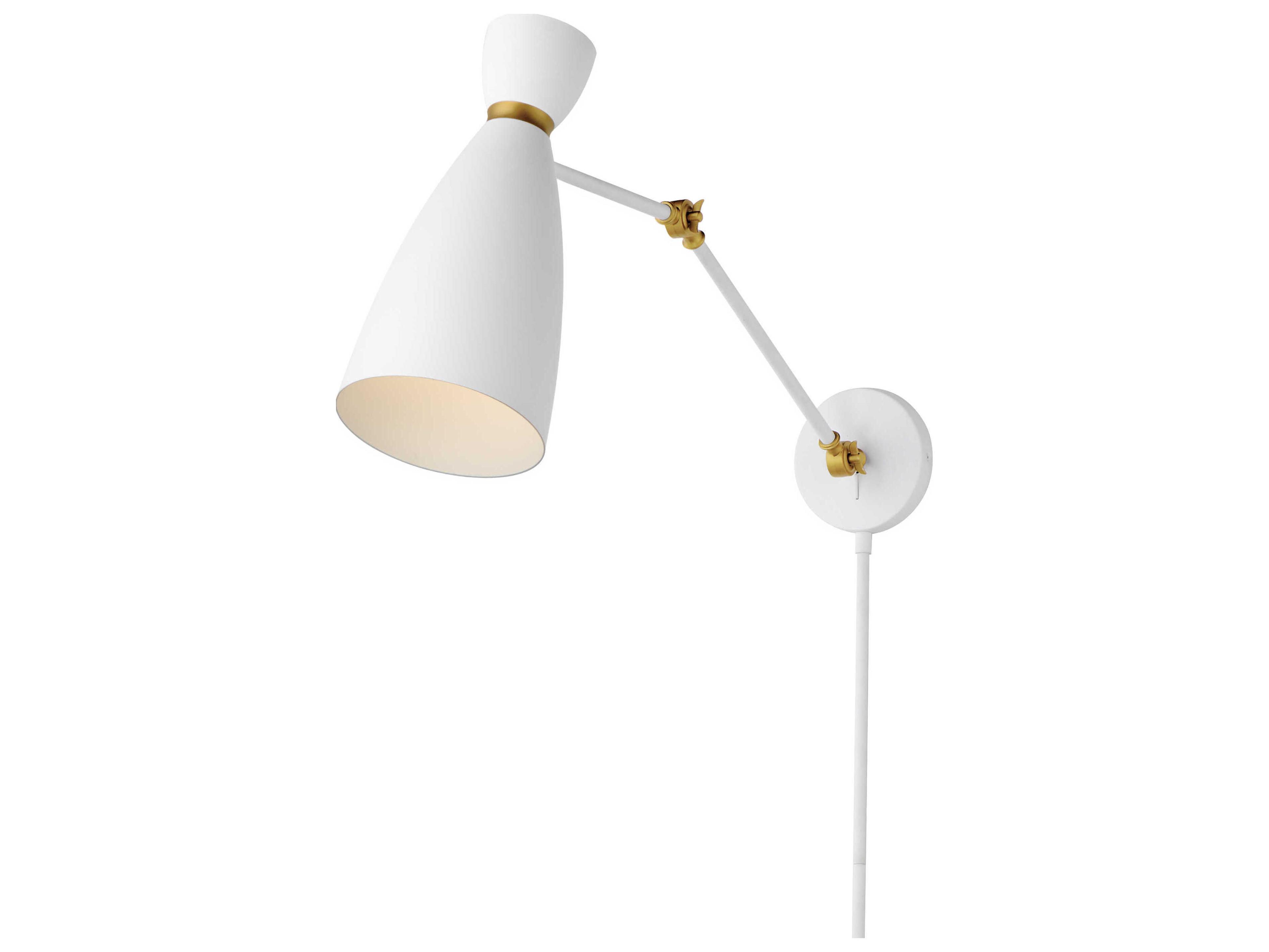 Carillon 1-Light White Satin Brass Swing Wall Sconce
