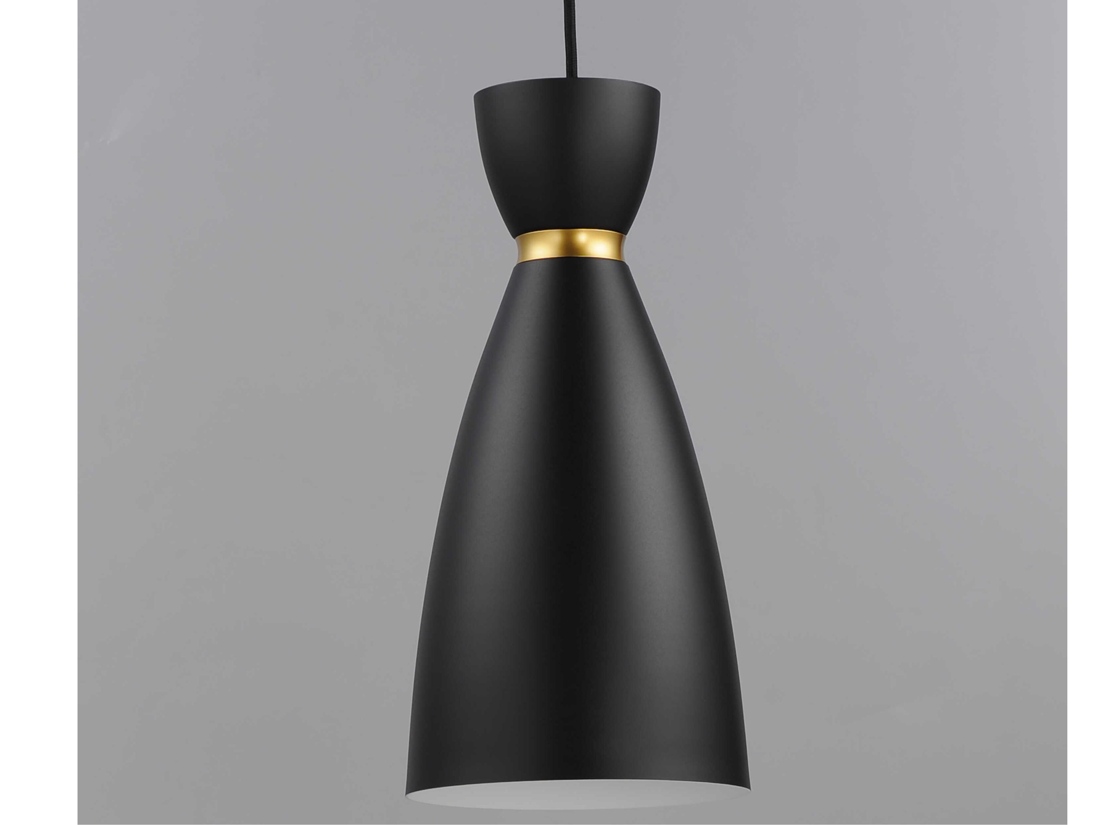 Maxim Lighting Carillon 1-Light Black Satin Brass Mini Pendant