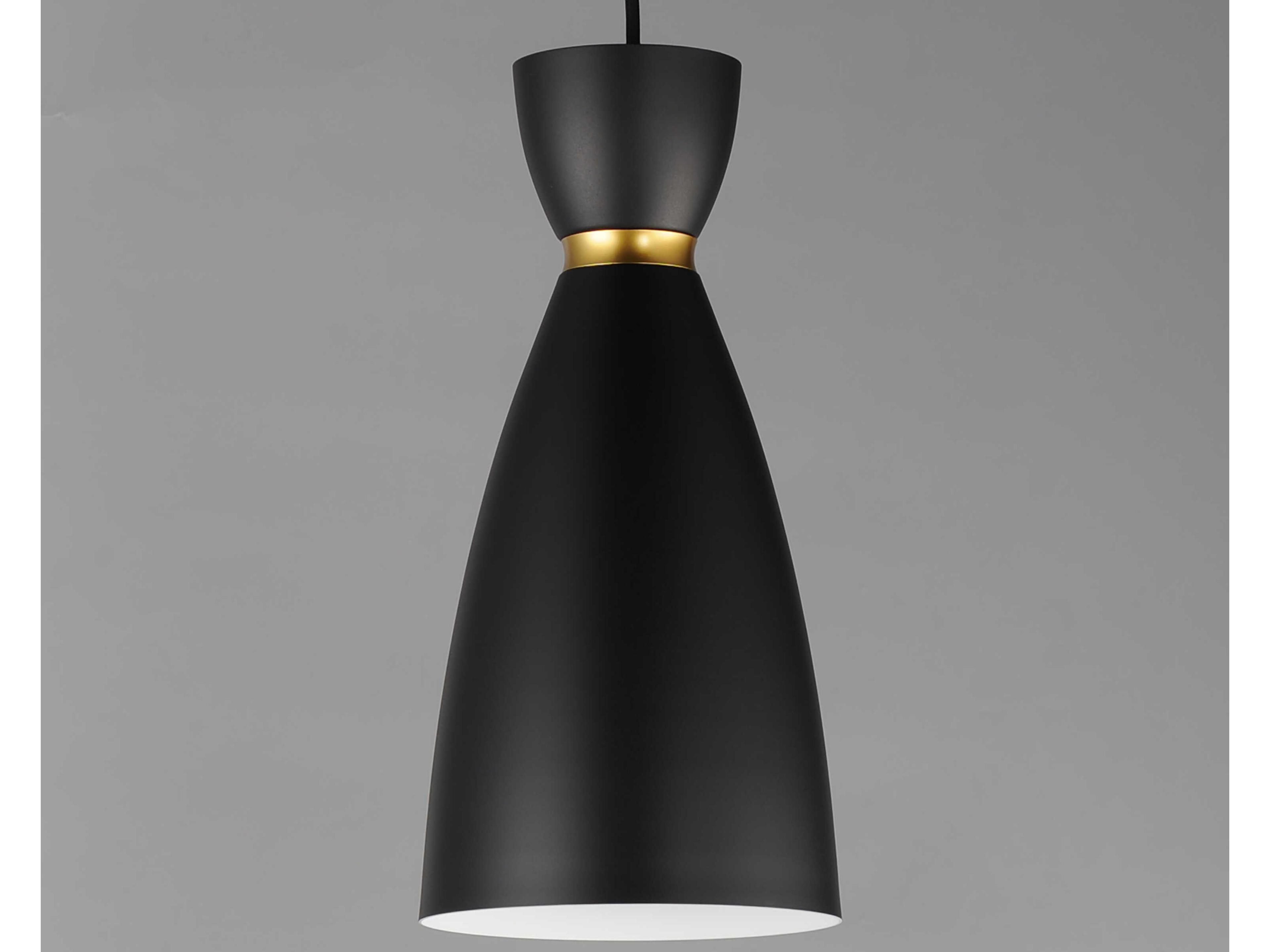 Maxim Lighting Carillon 1-Light Black Satin Brass Mini Pendant