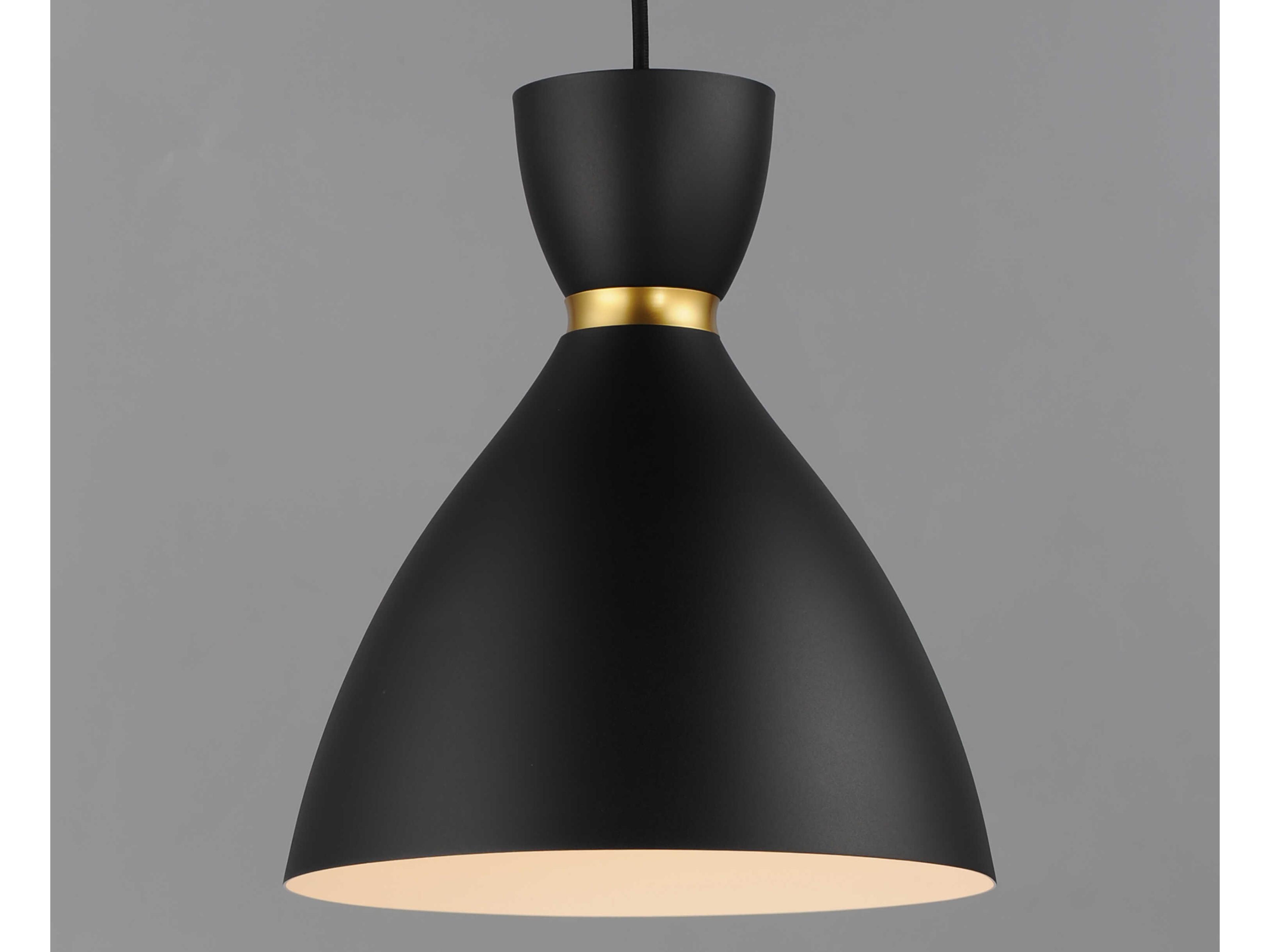 Maxim Lighting Carillon 1-Light Black Satin Brass Mini Pendant