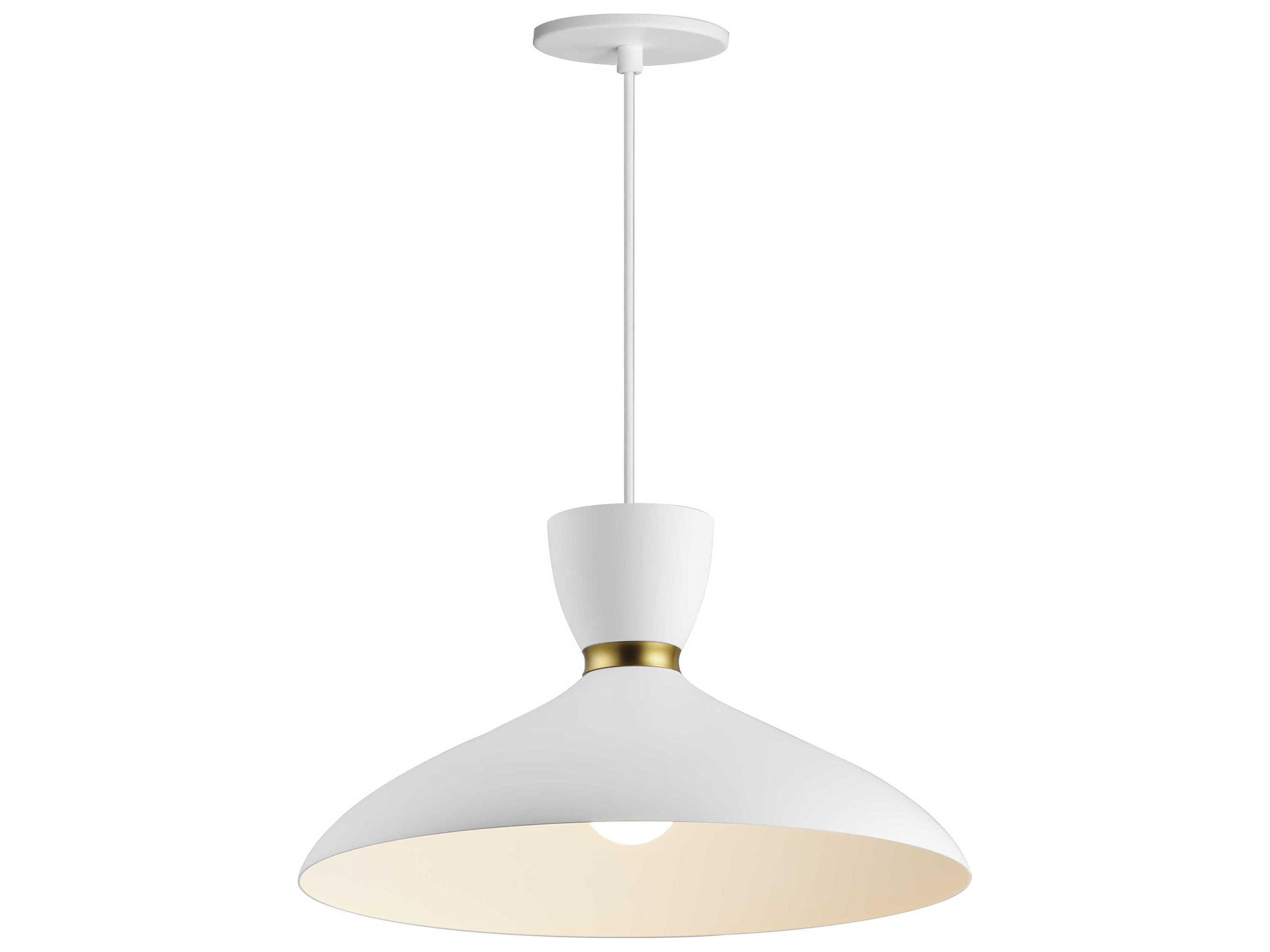 Carillon 1-Light White Satin Brass Dome Pendant