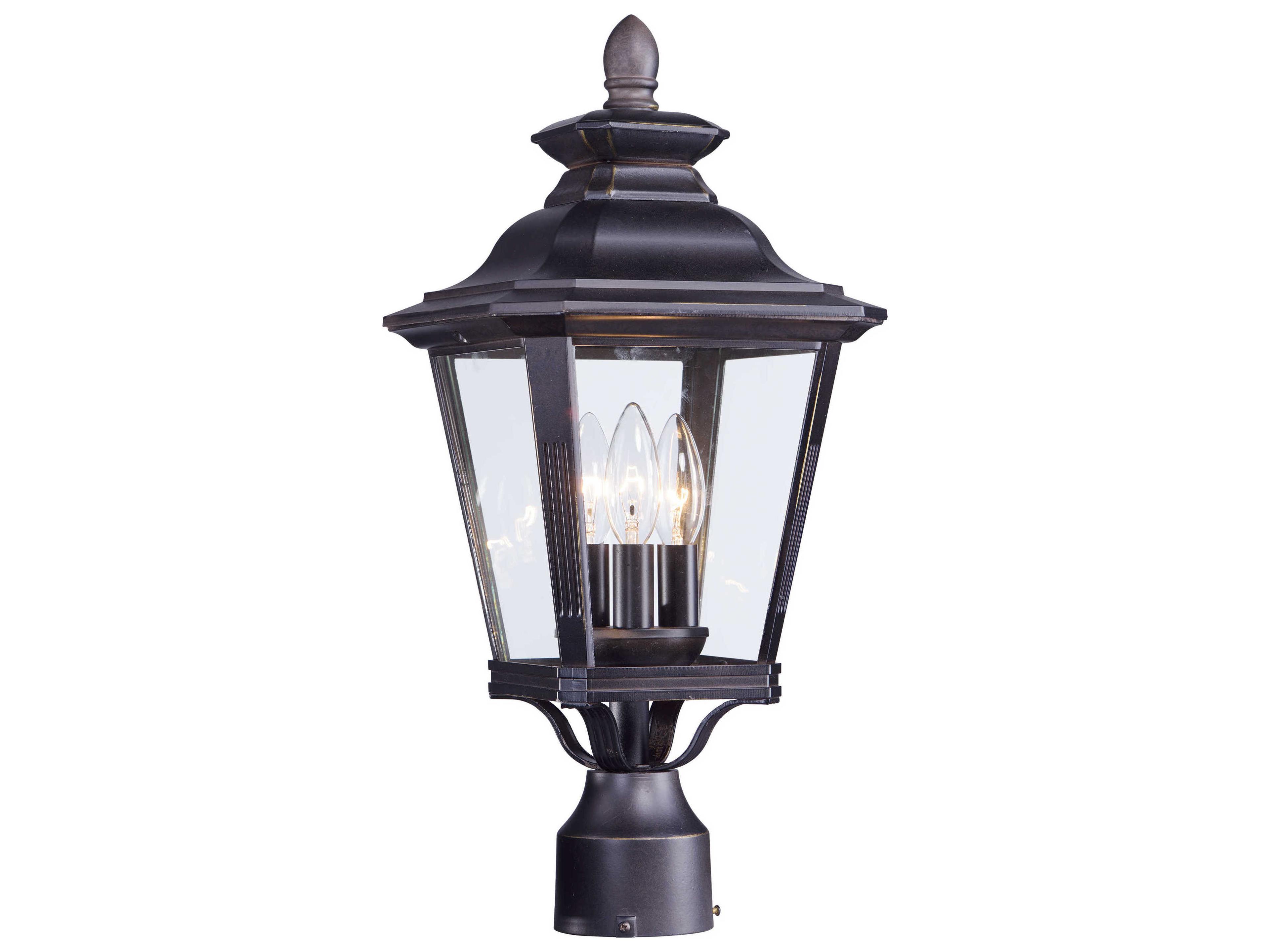Knoxville with Clear Glass 3 - Light Outdoor Post Light