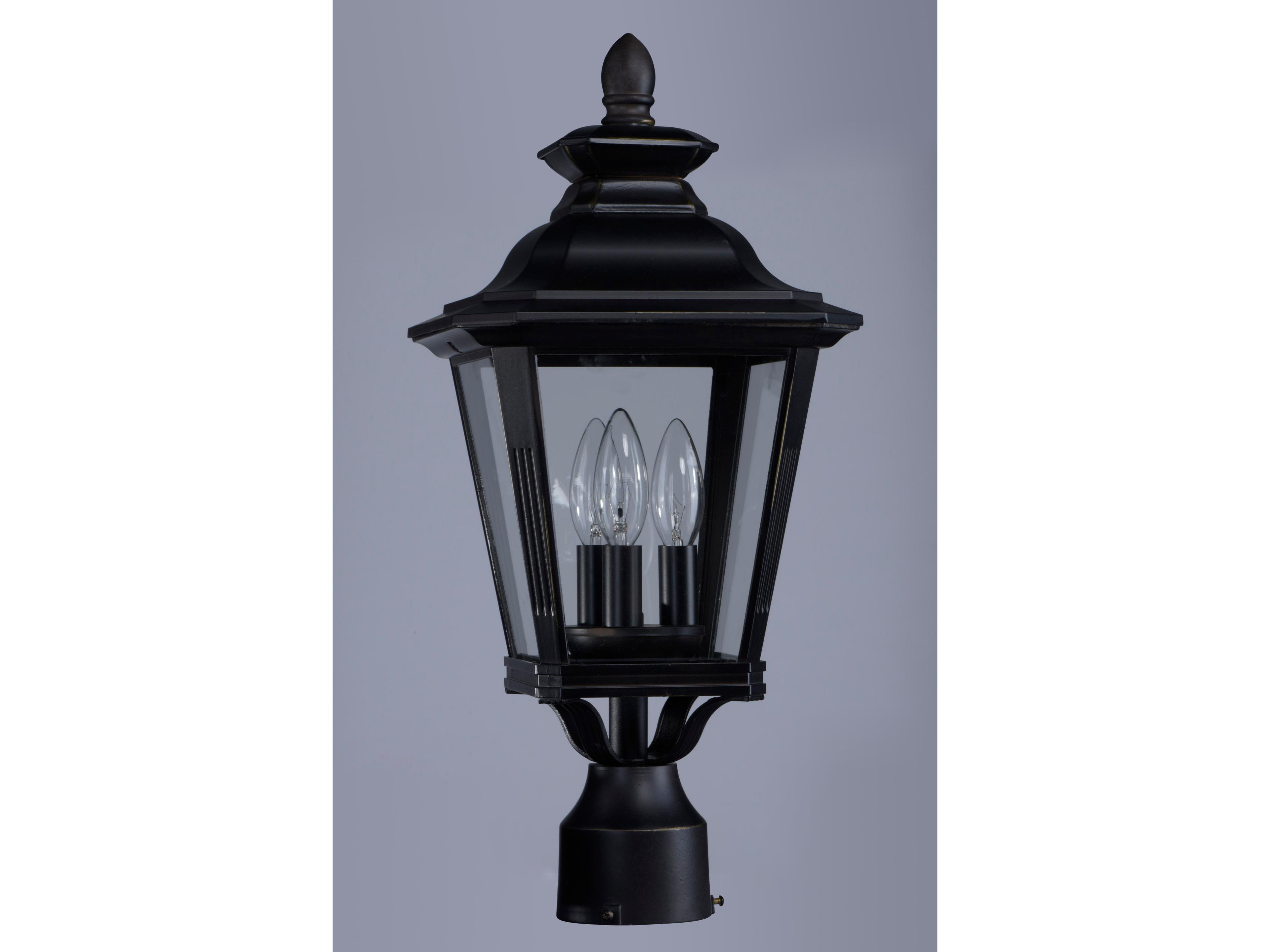 Maxim Lighting Knoxville with Clear Glass 3 - Light Outdoor Post Light