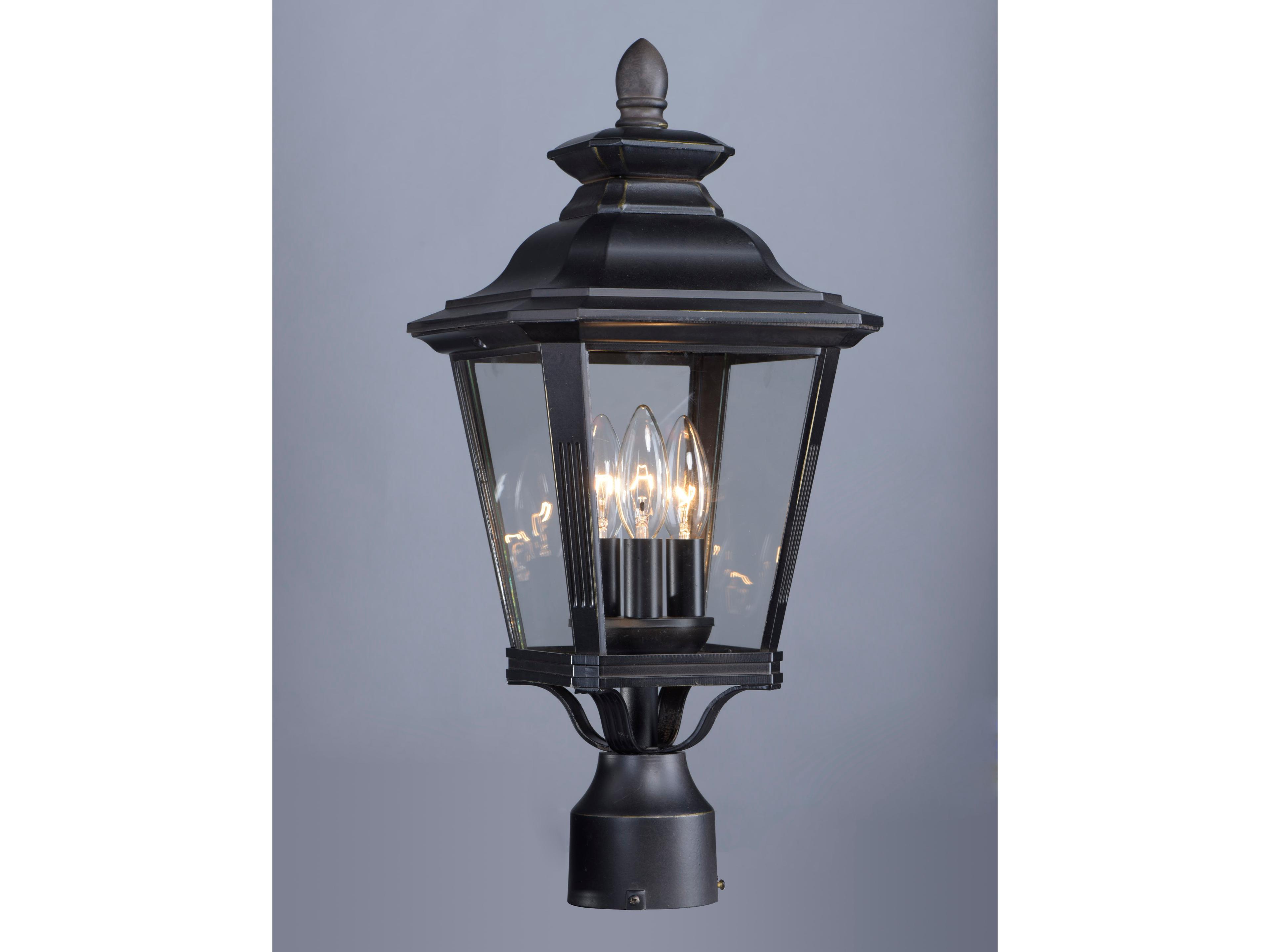 Maxim Lighting Knoxville with Clear Glass 3 - Light Outdoor Post Light