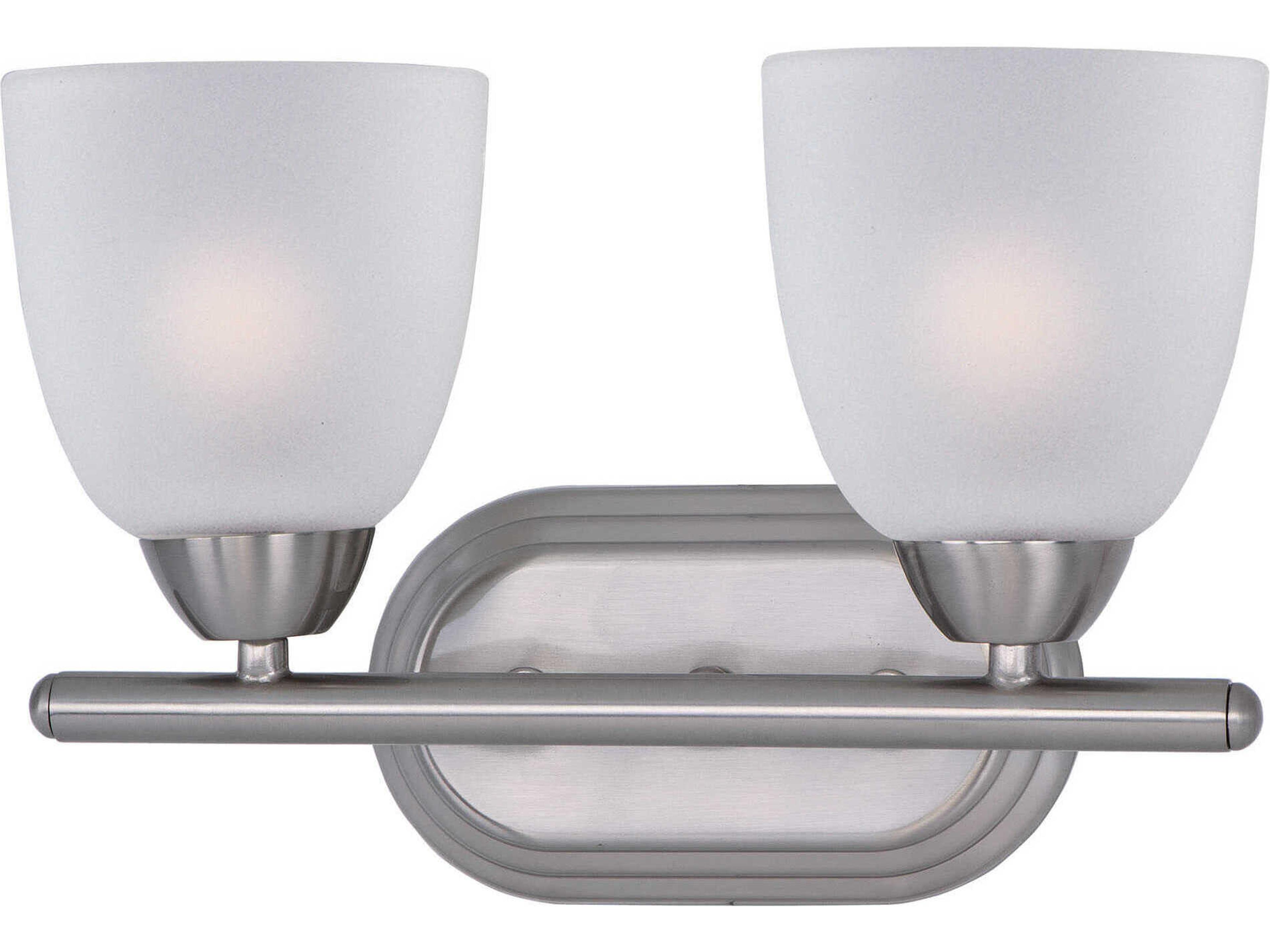 Axis 2-Light Satin Nickel Glass Vanity Light