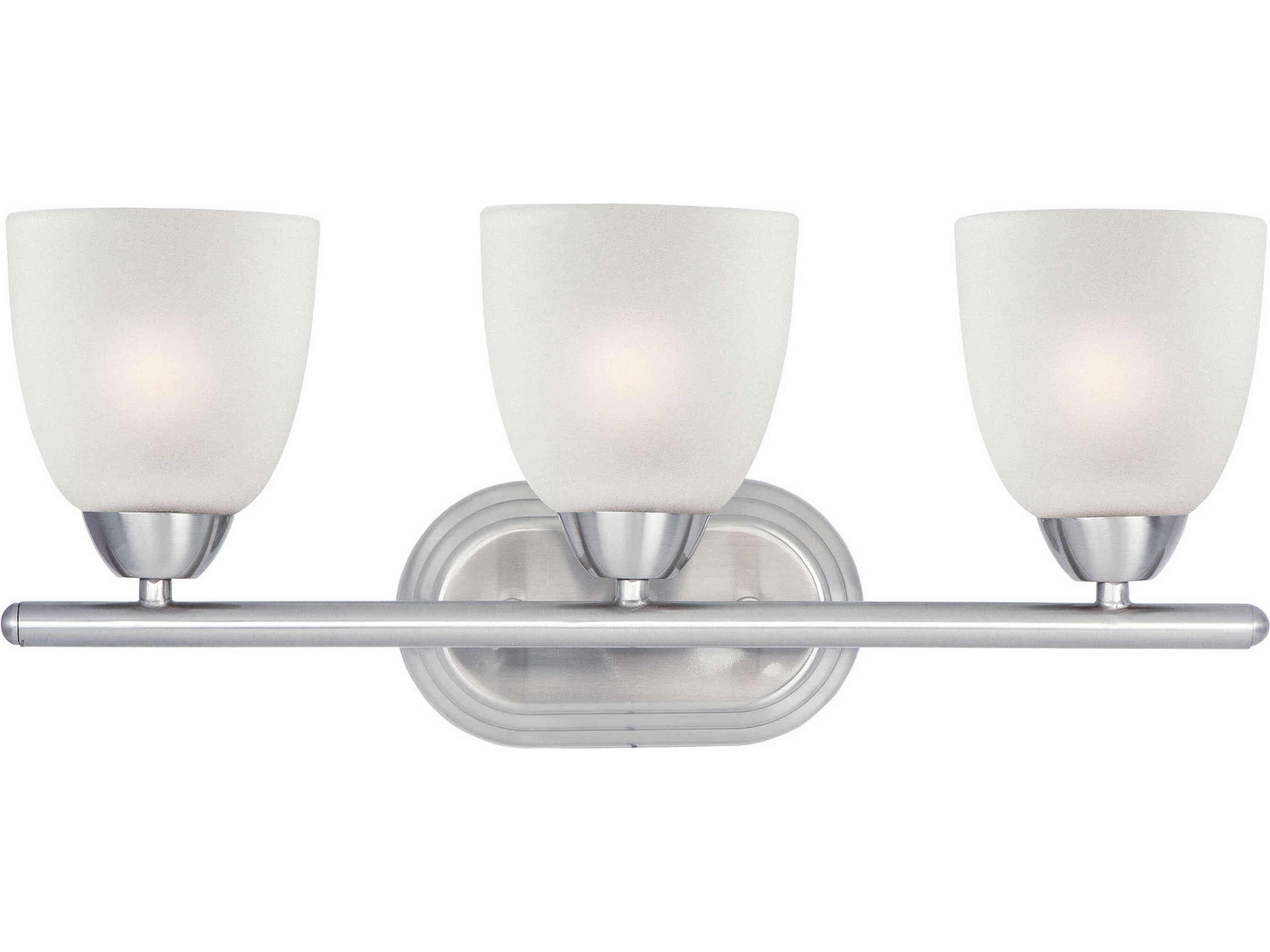 Axis 3-Light Satin Nickel Glass Vanity Light