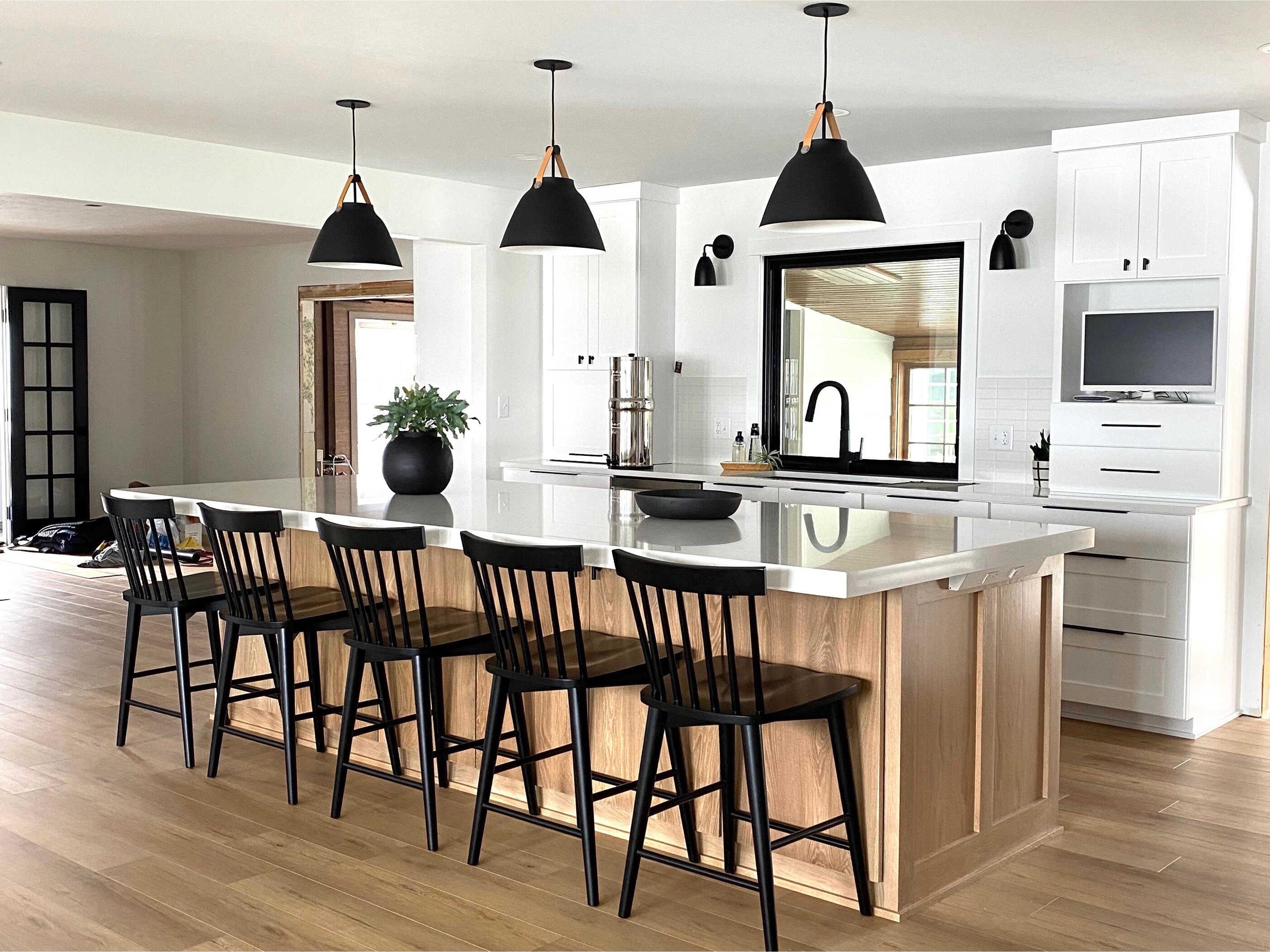 Maxim Lighting Nordic 1-Light Tan Leather Black Bell Pendant