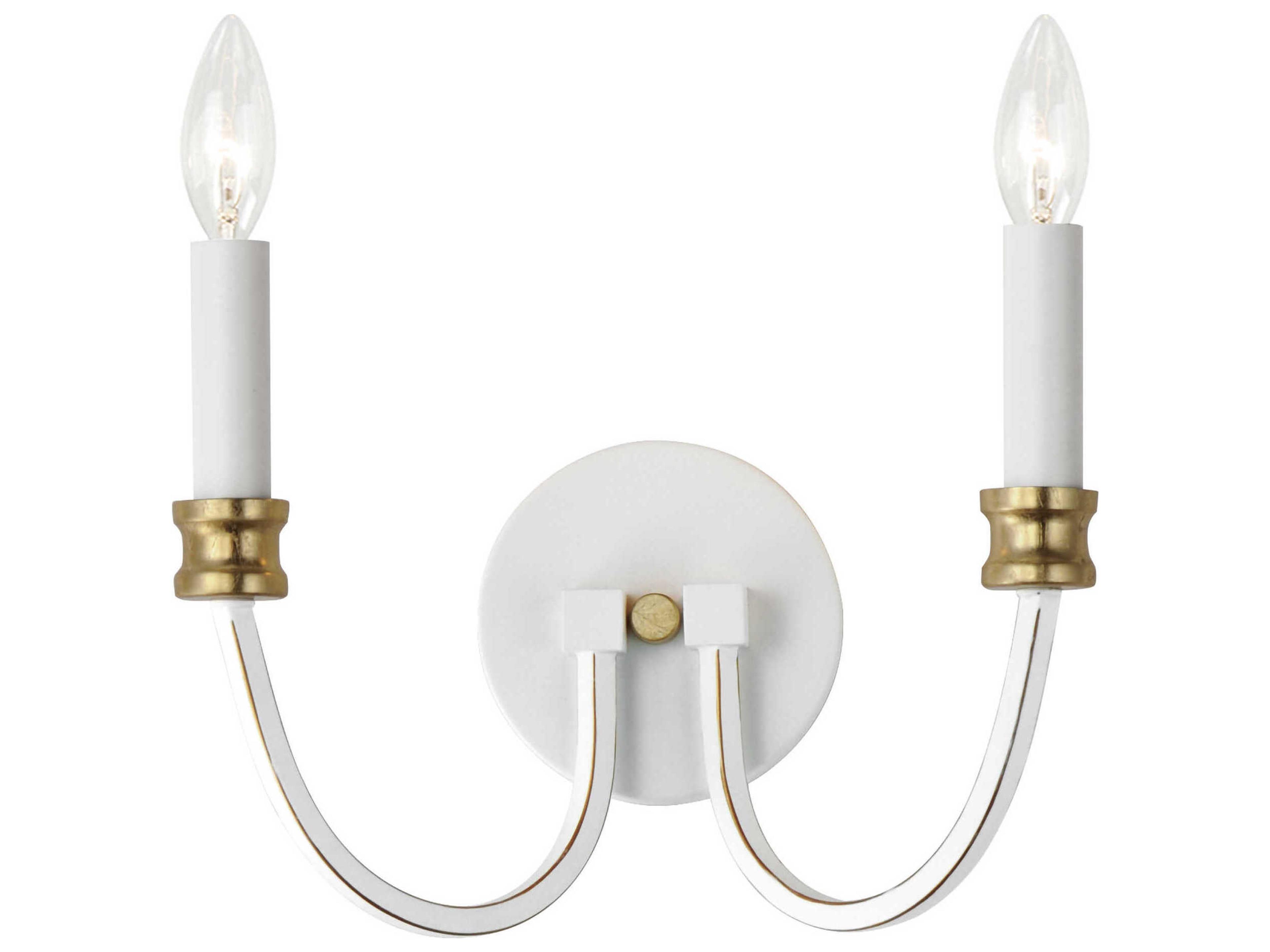 Charlton 2-Light Weathered White Gold Leaf Wall Sconce