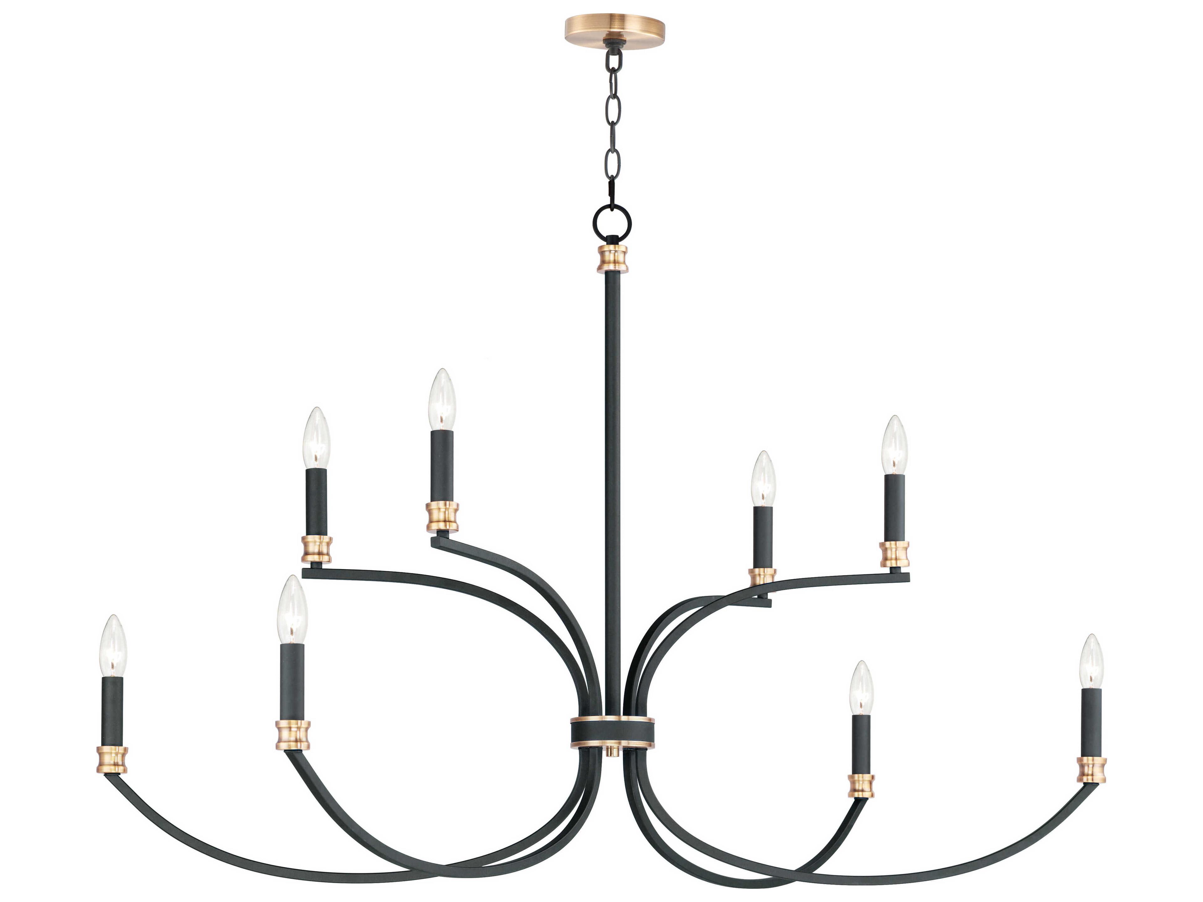 Charlton 8-Light Black Antique Brass Candelabra Chandelier