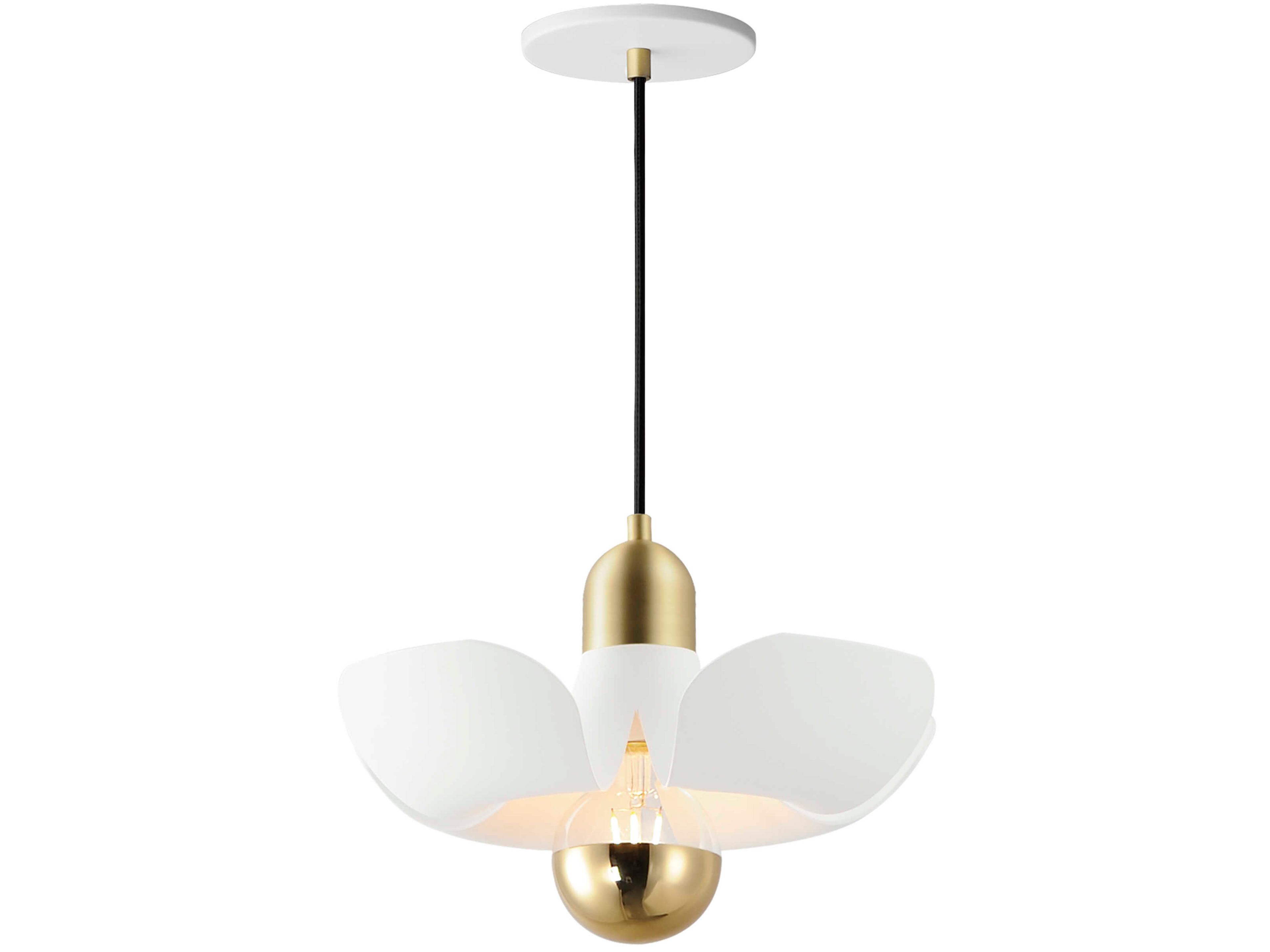 Poppy 1-Light White Satin Brass Mini Pendant