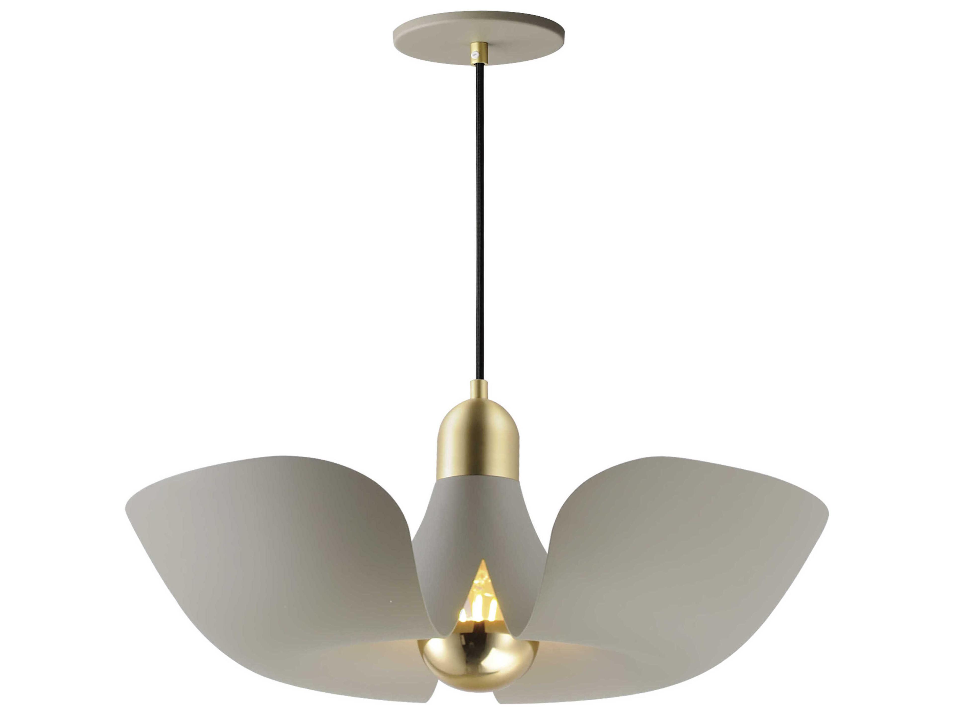 Poppy 1-Light Silver Gold Satin Brass Pendant