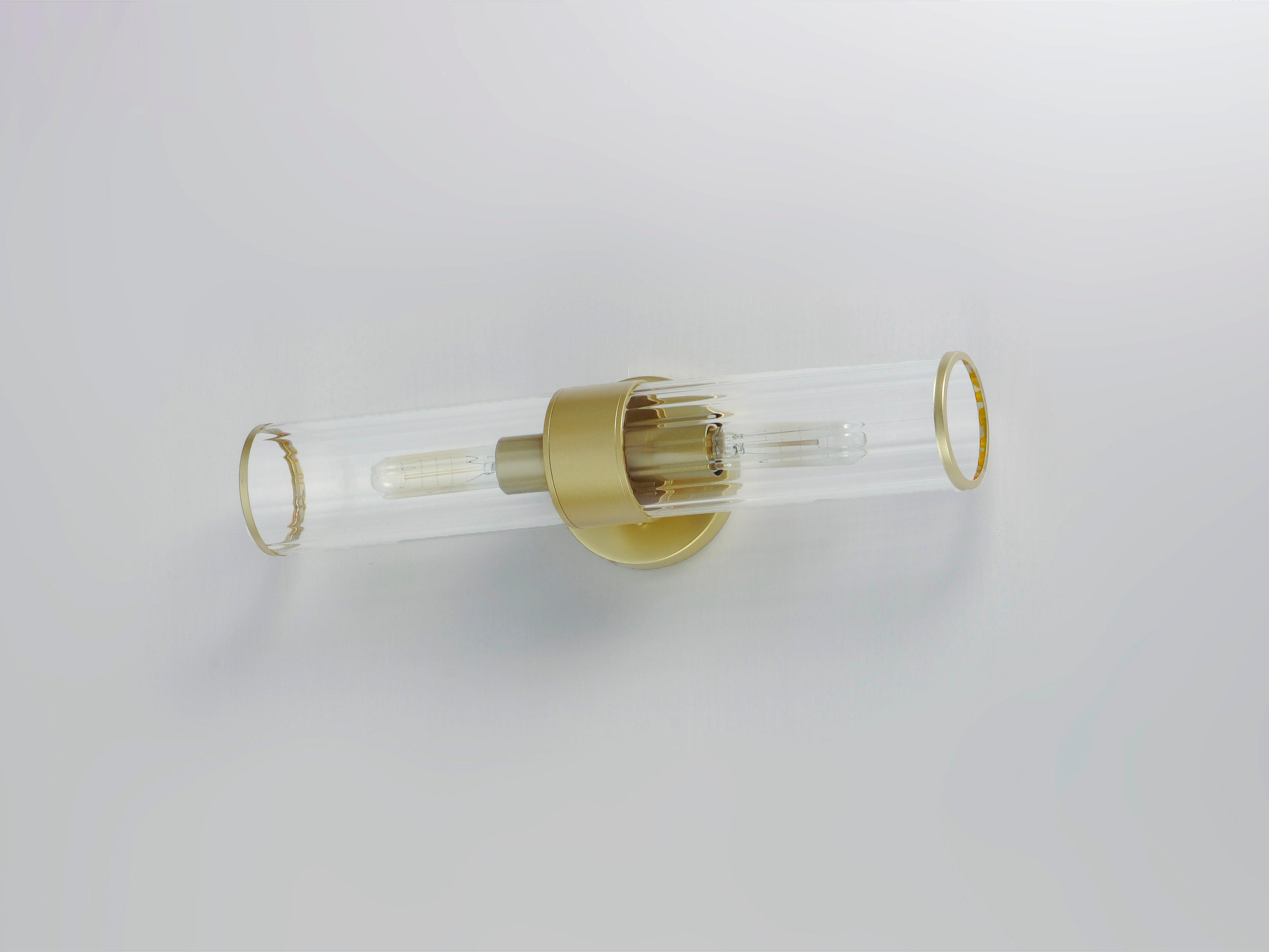 Maxim Lighting Crosby 2-Light Satin Brass Glass Wall Sconce