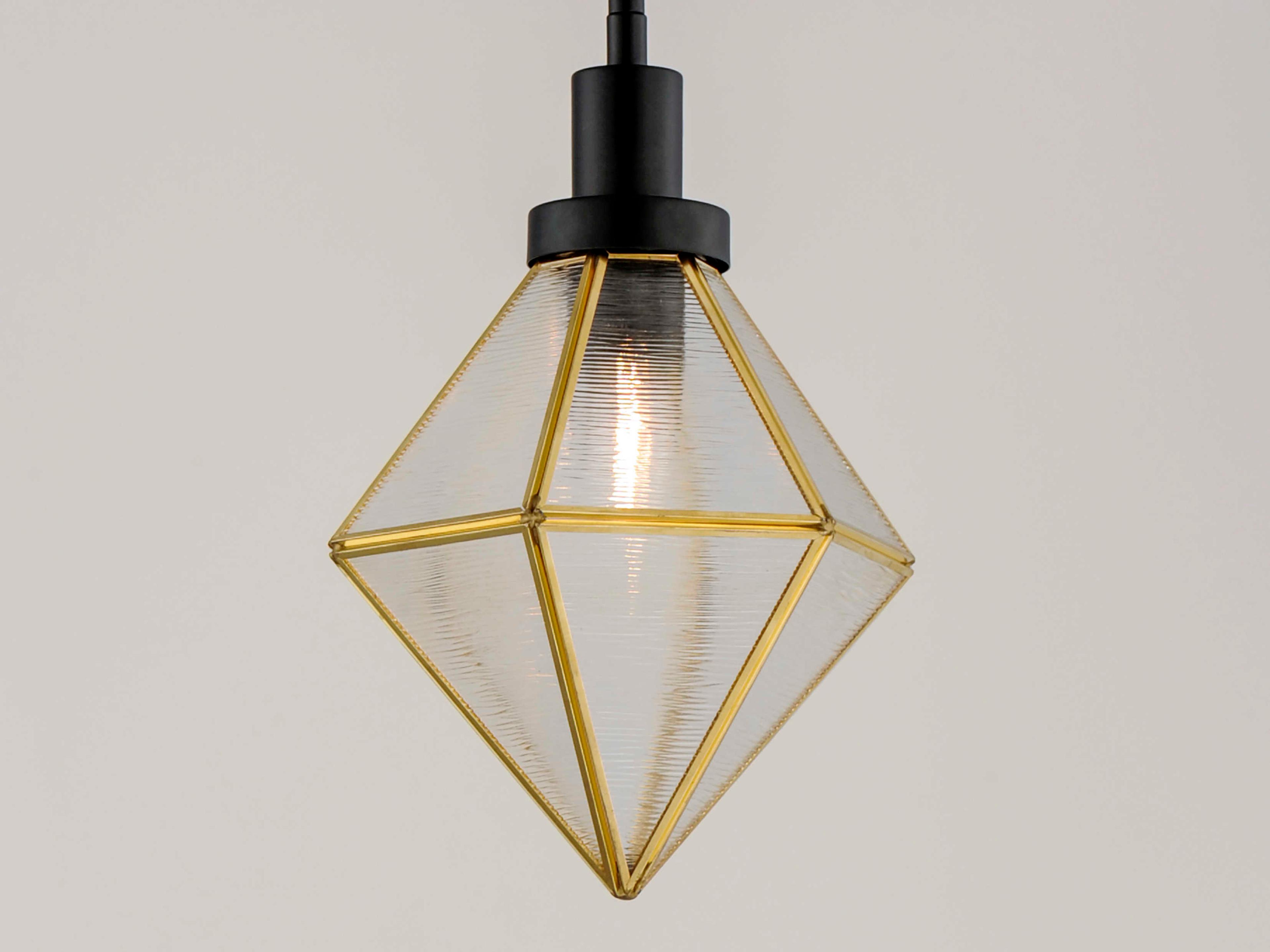 Maxim Lighting Adorn 1-Light Black Burnished Brass Glass Geometric Mini Pendant