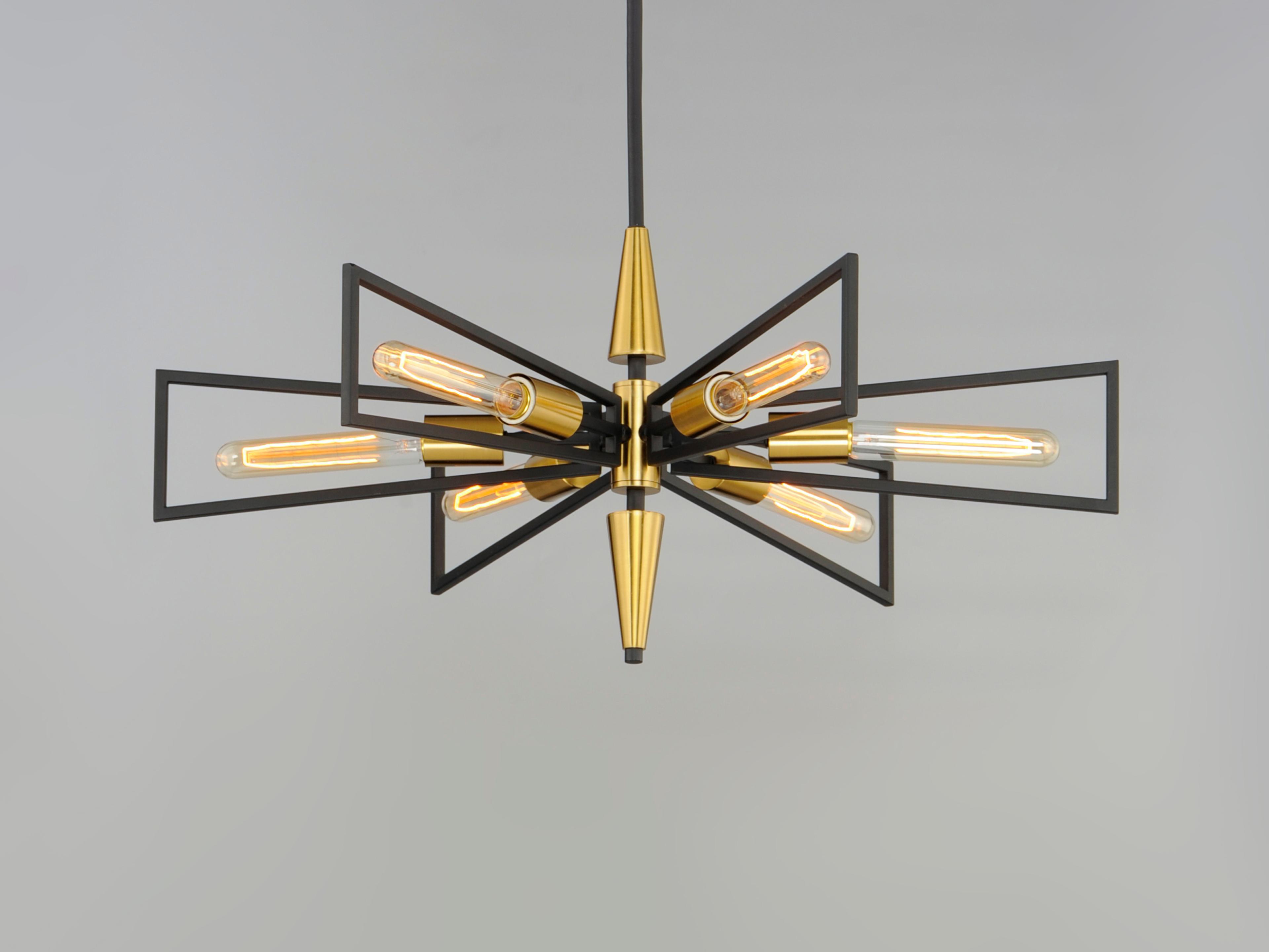 Maxim Lighting Wings 6-Light Black Satin Brass Geometric Sputnik Chandelier