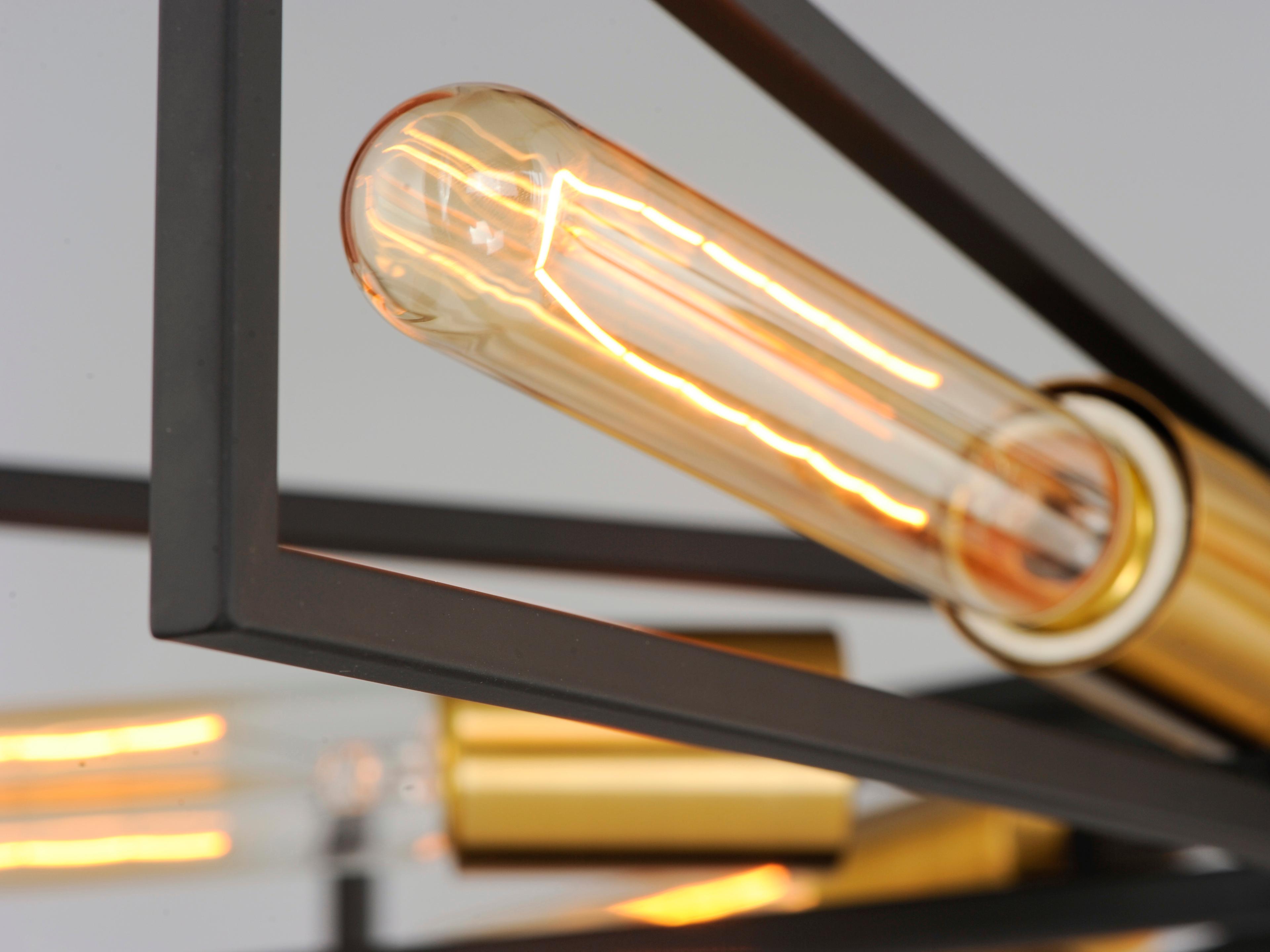 Maxim Lighting Wings 6-Light Black Satin Brass Geometric Sputnik Chandelier