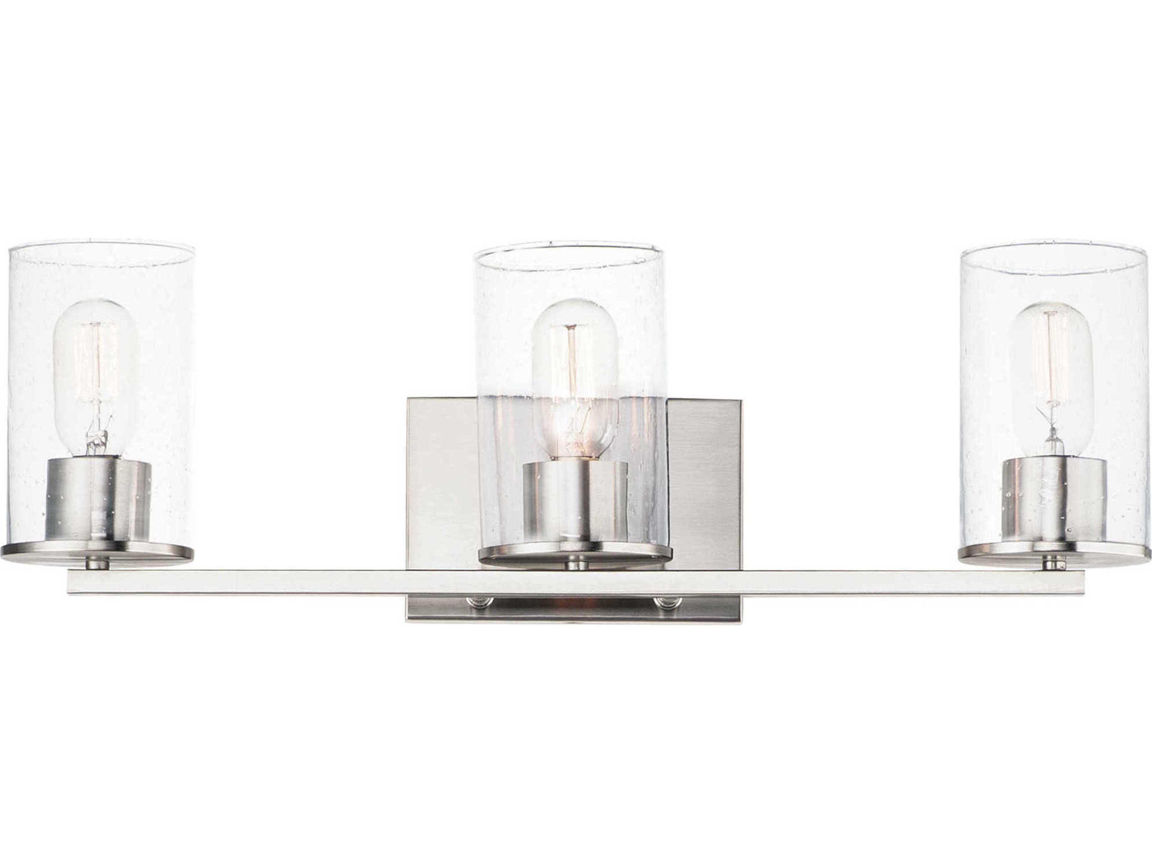 Sleek 3-Light Satin Nickel Glass Vanity Light