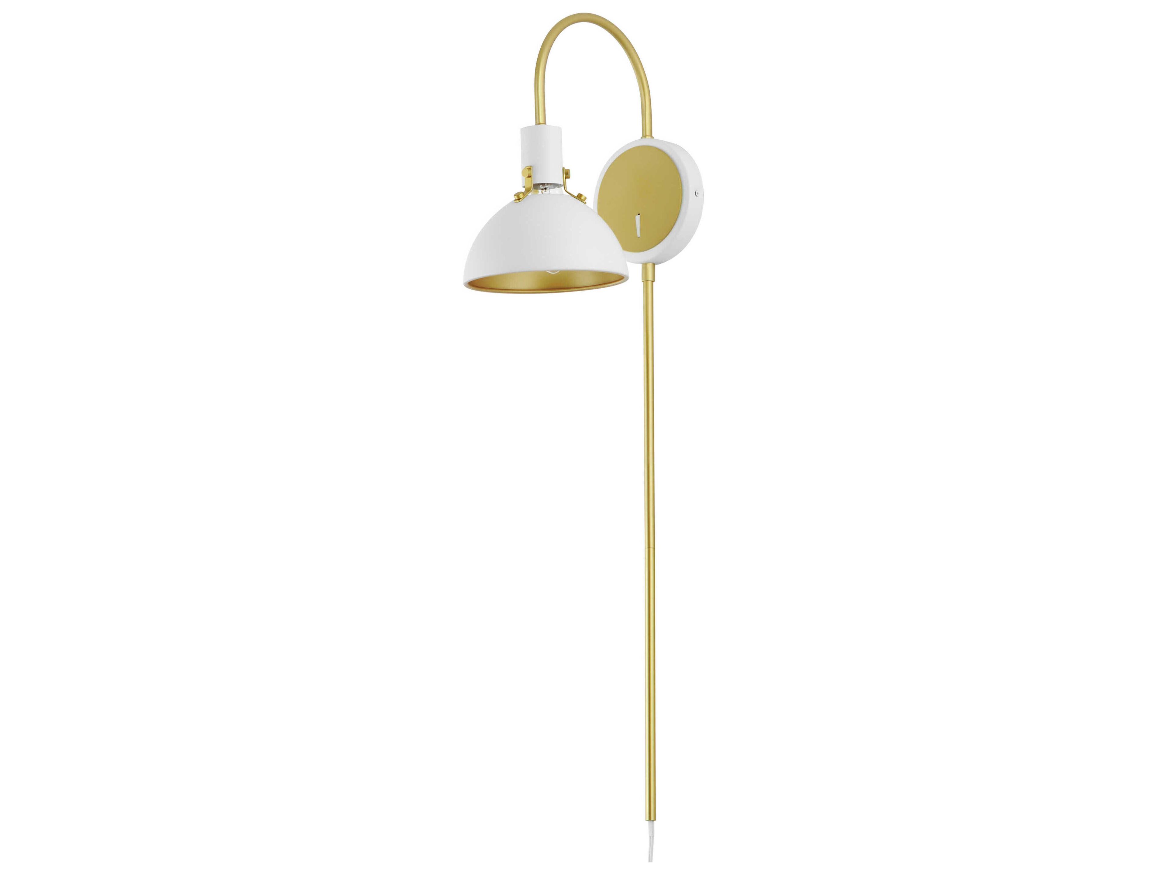 Dawn 1-Light White Satin Brass Wall Sconce
