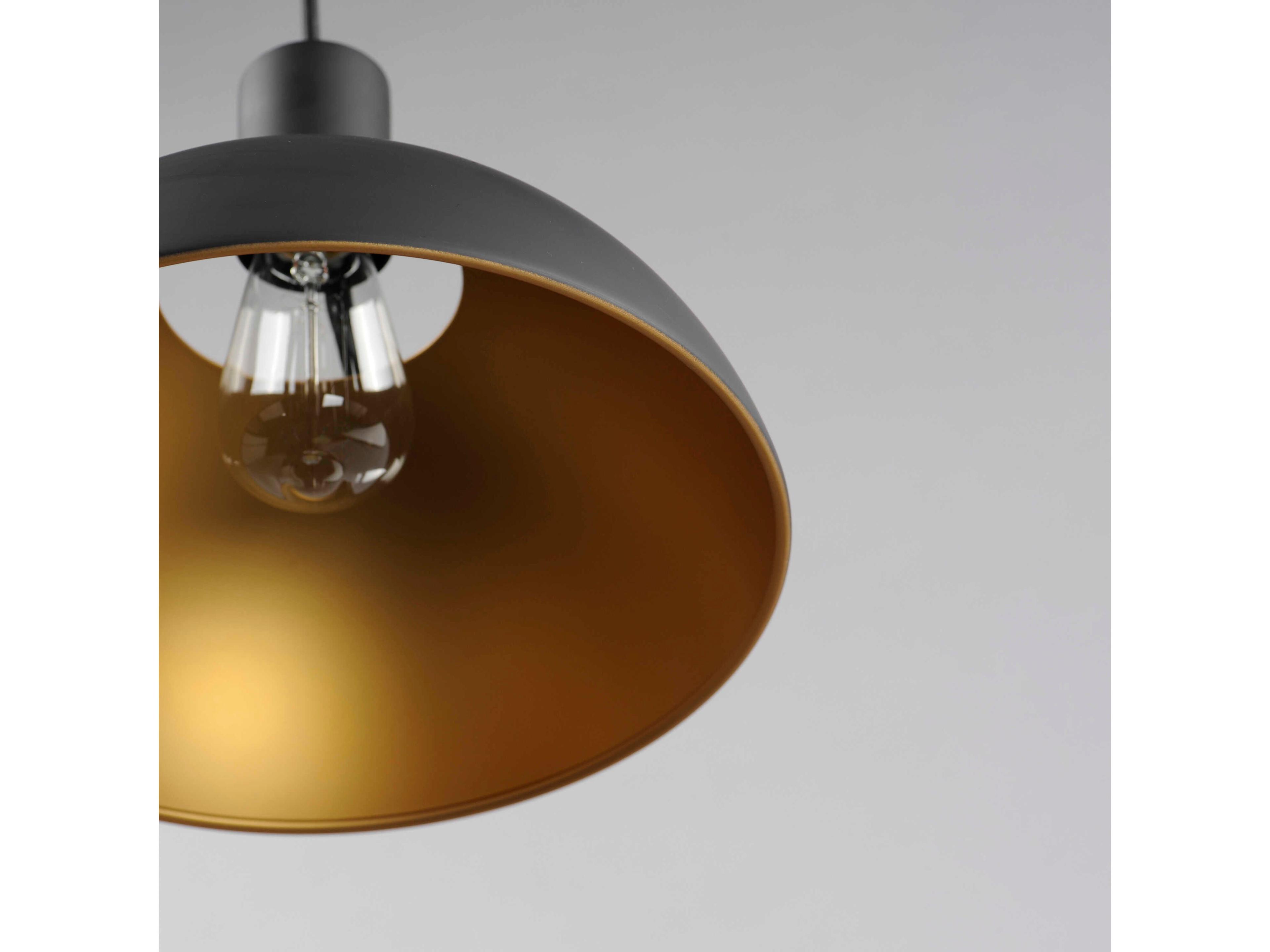 Maxim Lighting Dawn 1-Light Antique Brass Black Dome Mini Pendant