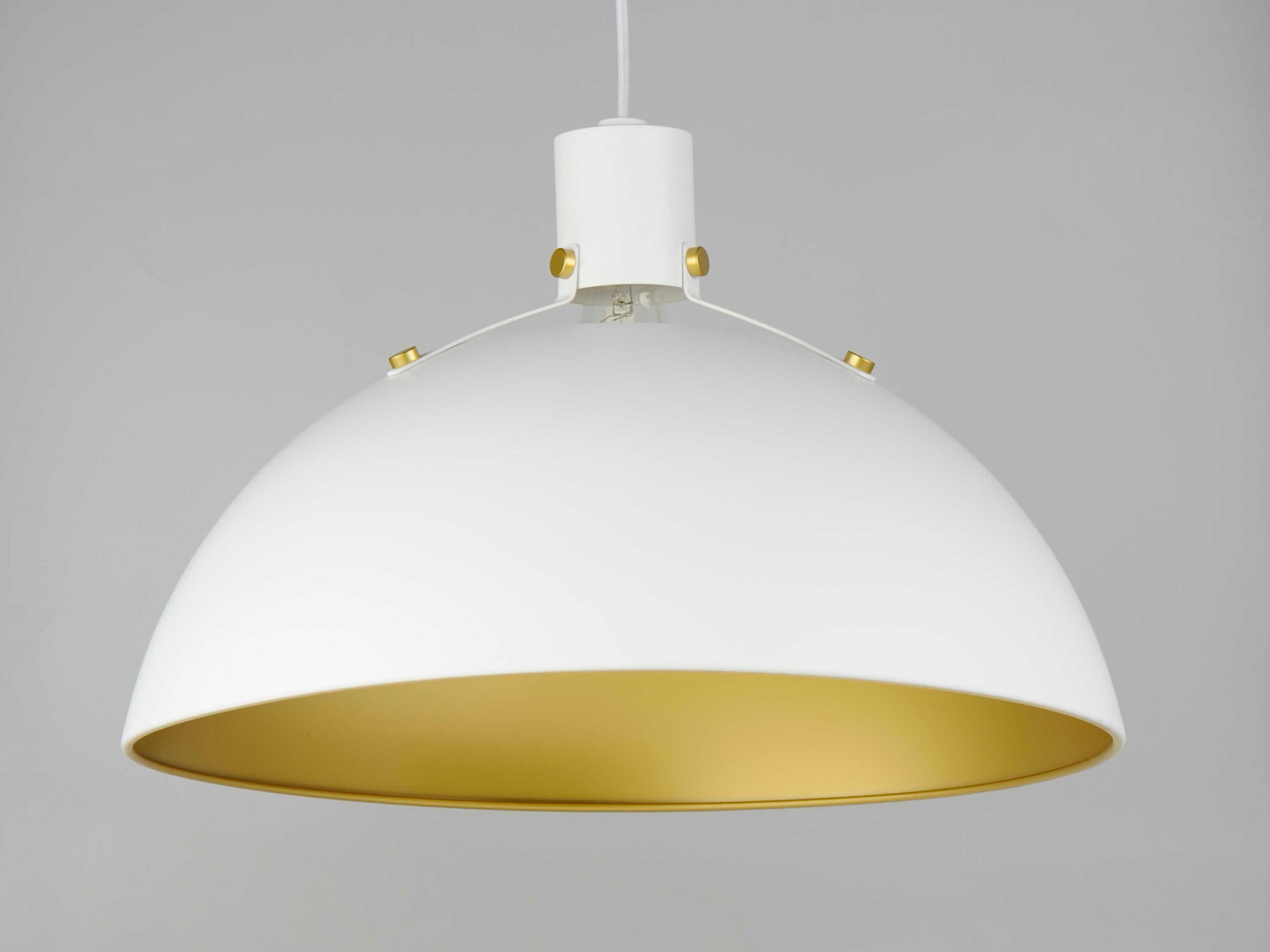 Maxim Lighting Dawn 1-Light White Satin Brass Dome Pendant