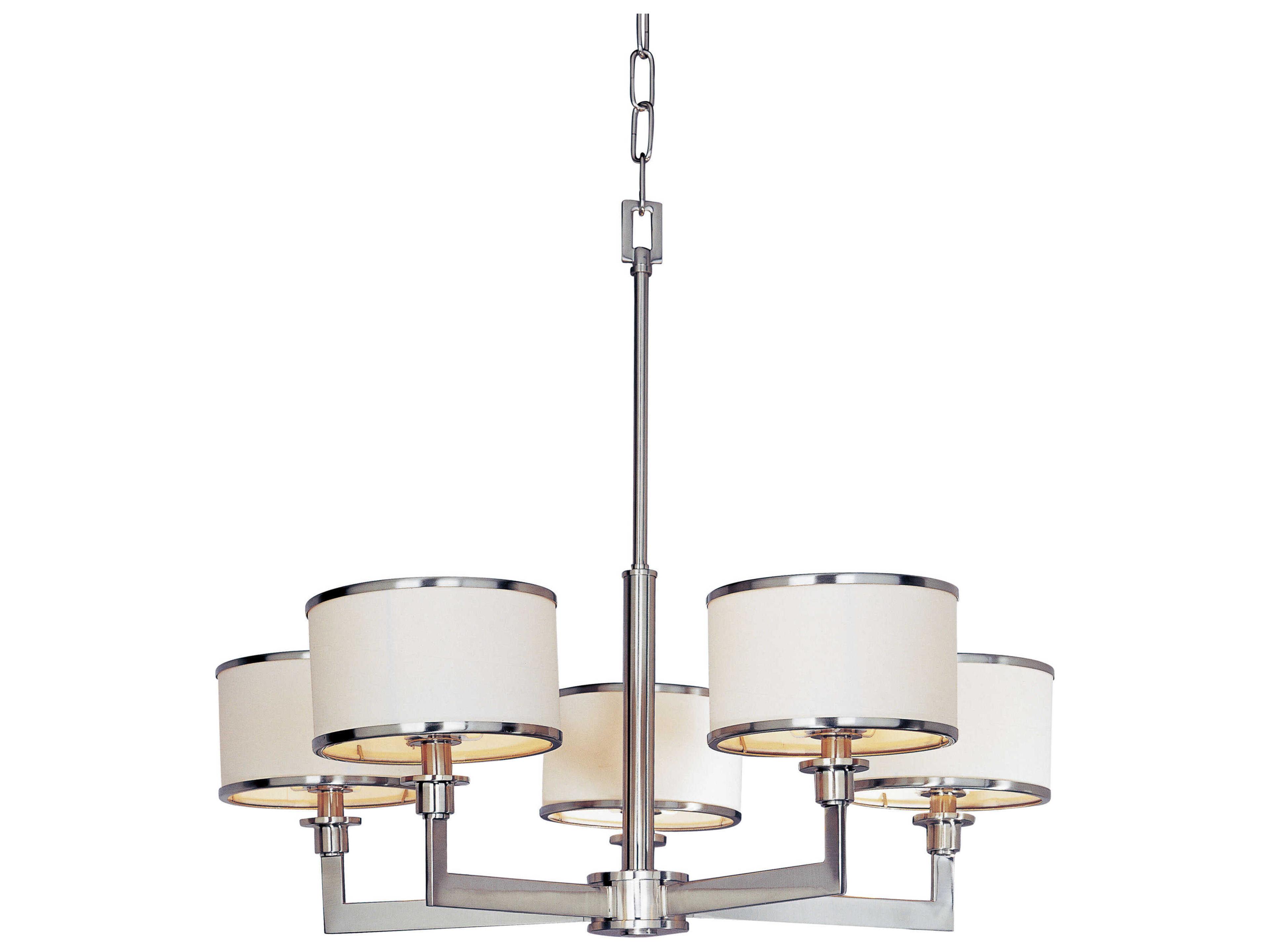 Nexus 5-Light Satin Nickel Drum Chandelier