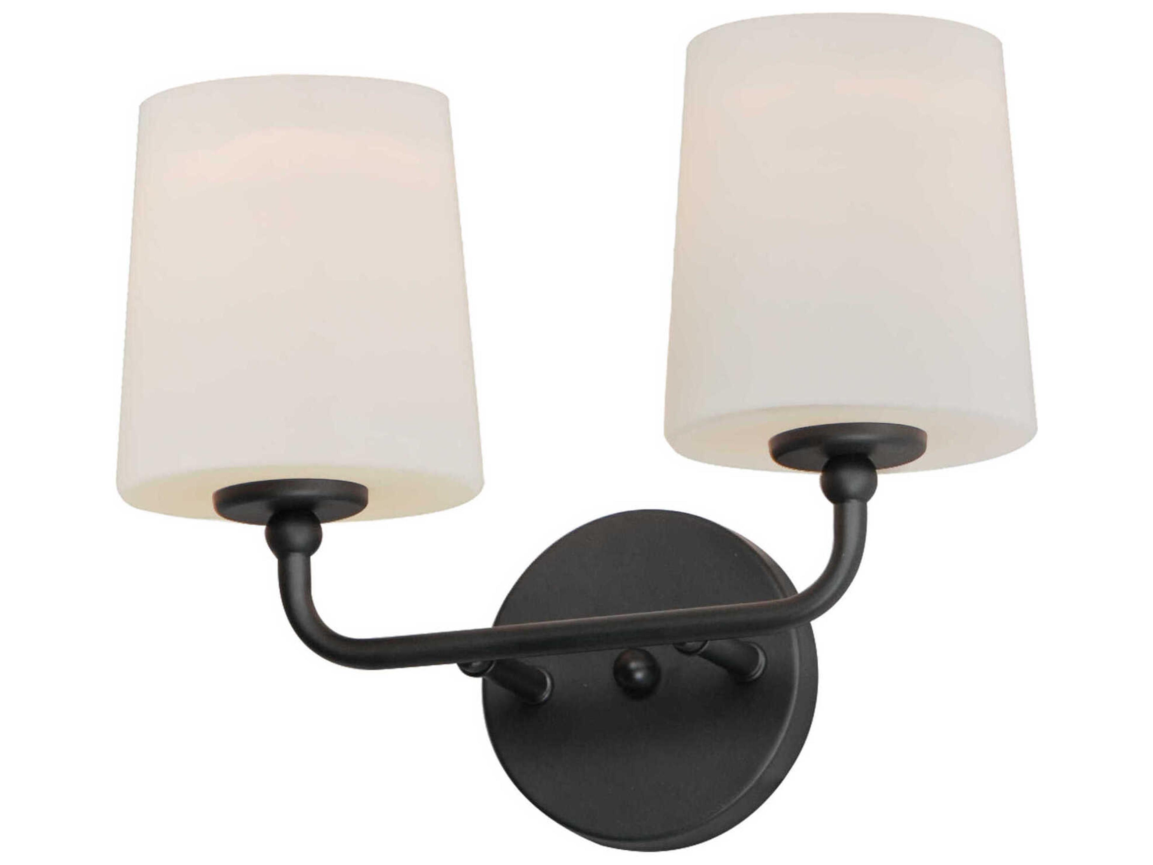 Bristol 2-Light Black Glass Vanity Light