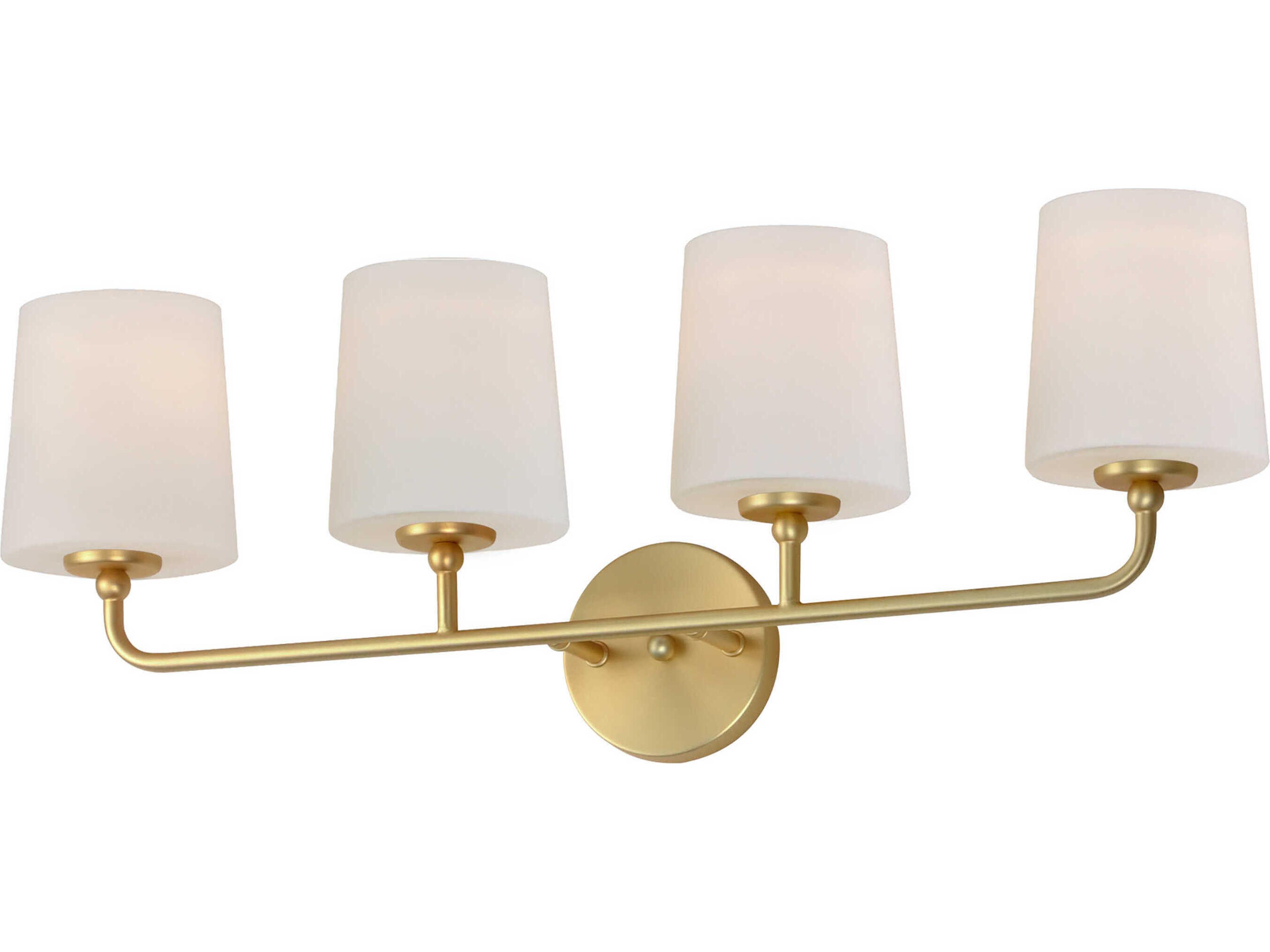 Bristol 4-Light Satin Brass Glass Vanity Light