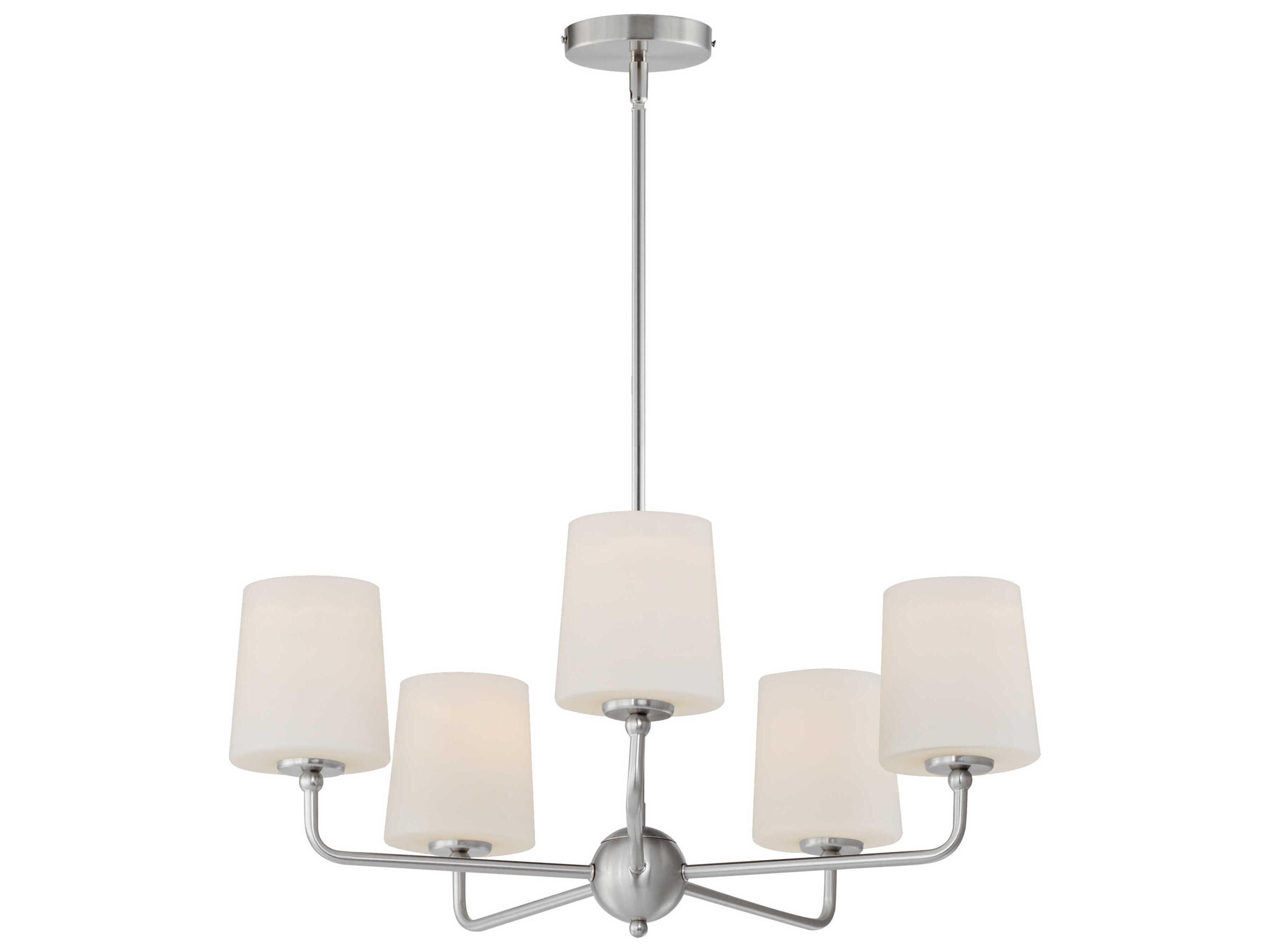 Bristol 5-Light Satin Nickel Glass Chandelier