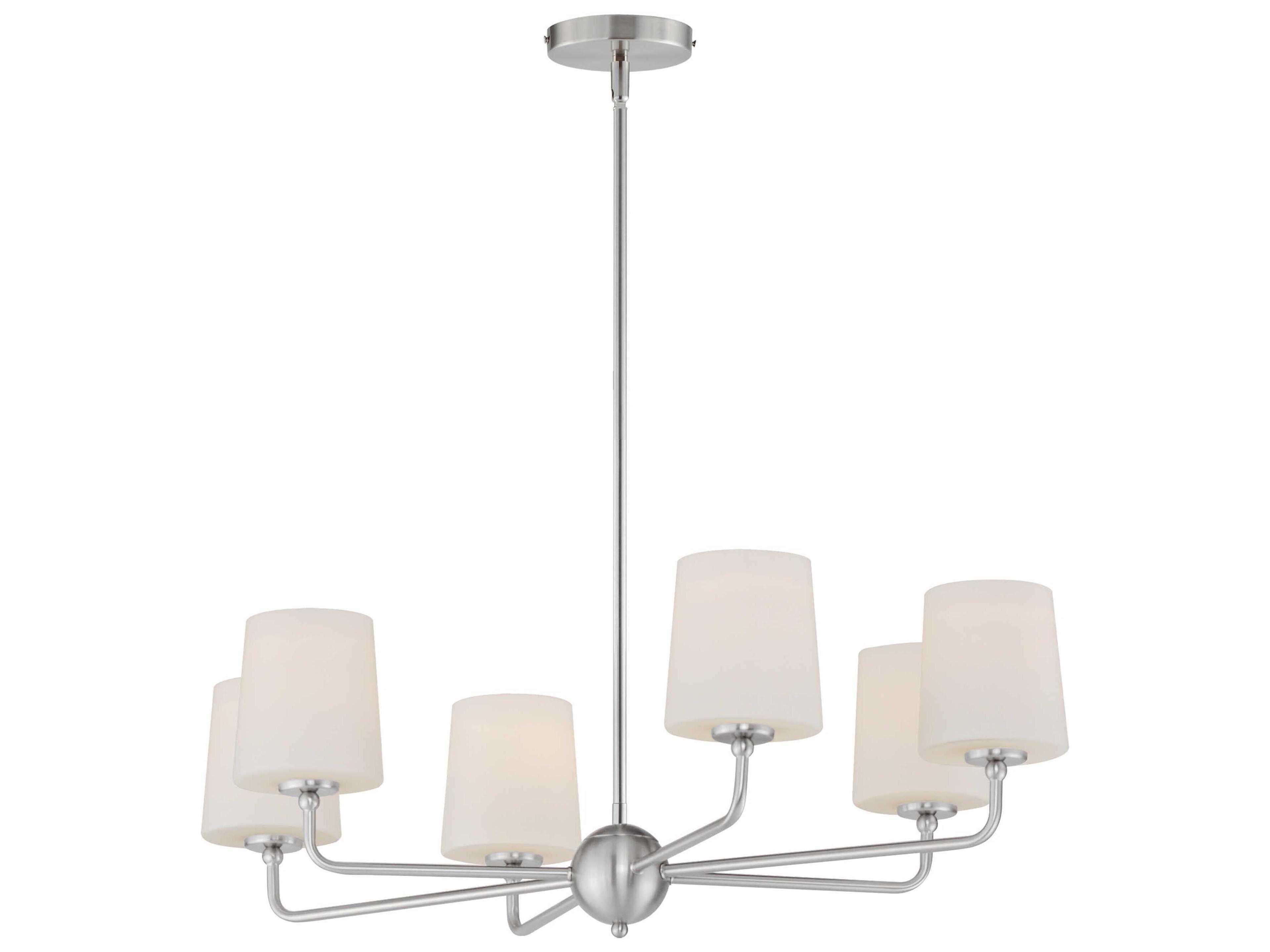Bristol 6-Light Satin Nickel Glass Chandelier