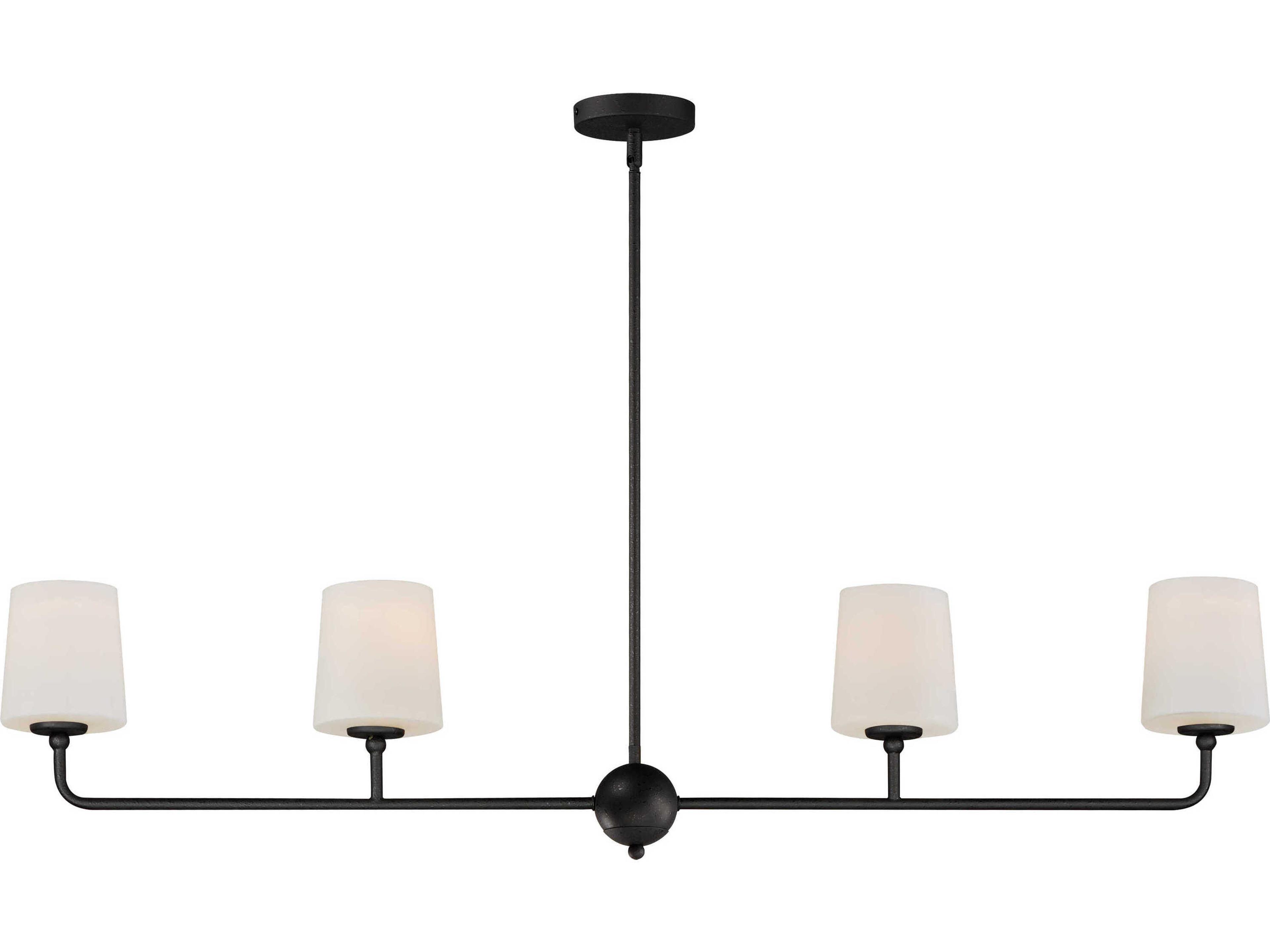 Bristol 4-Light Anthracite Black Glass Linear Island Pendant