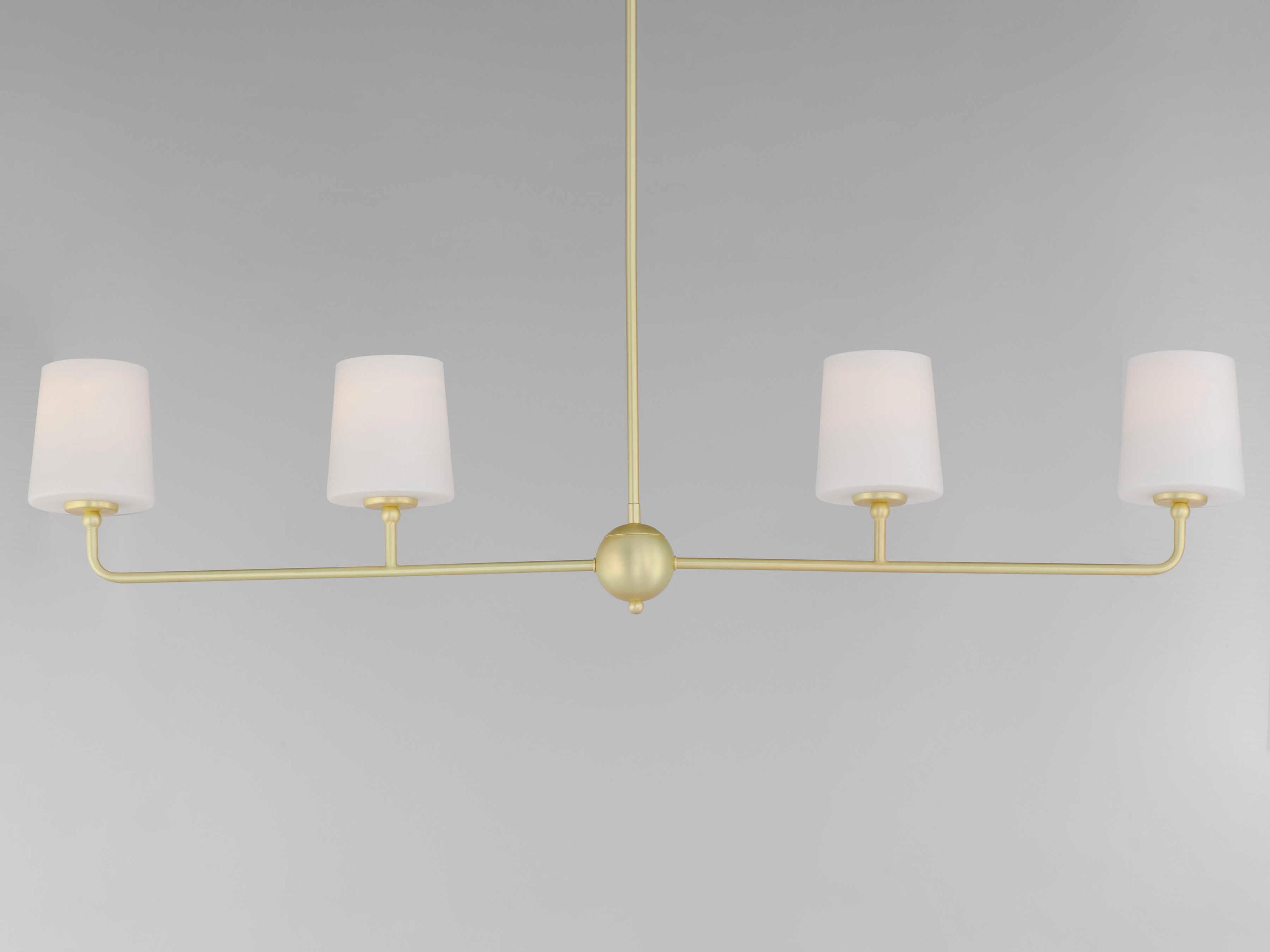Maxim Lighting Bristol 4-Light Satin Brass Glass Linear Island Pendant
