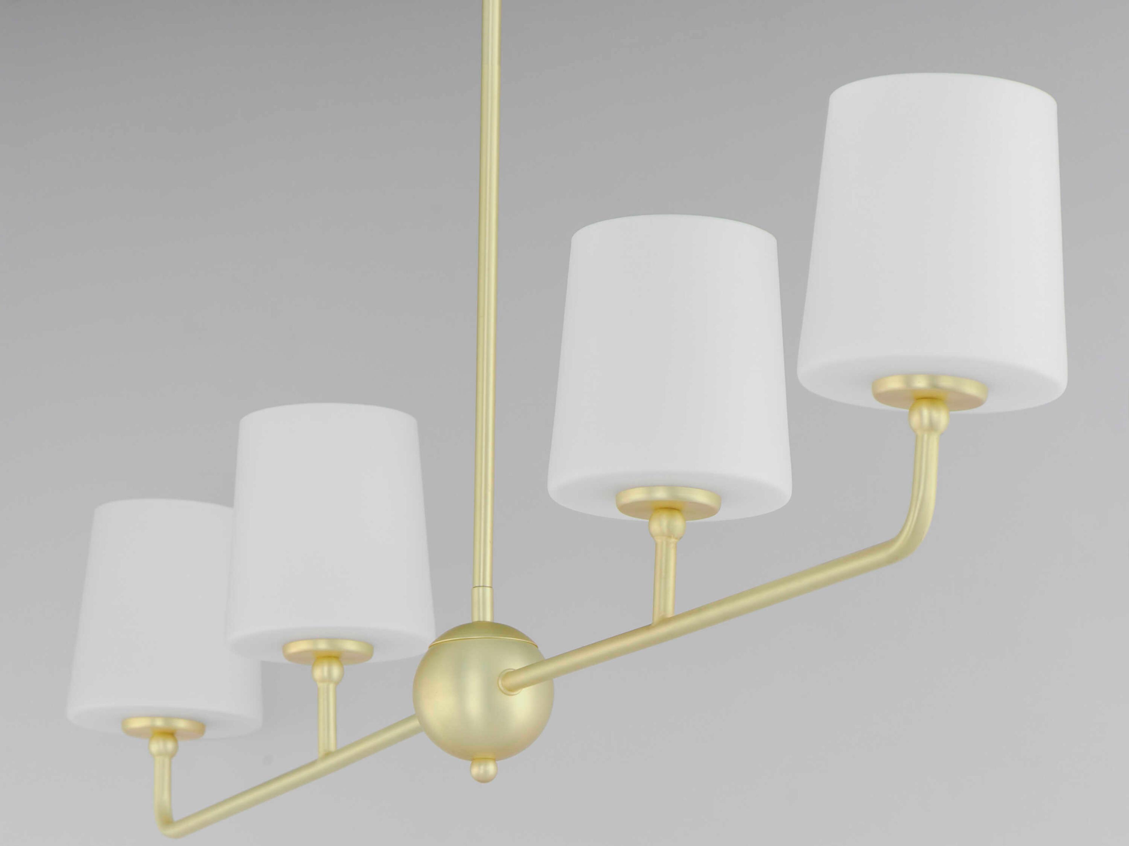 Maxim Lighting Bristol 4-Light Satin Brass Glass Linear Island Pendant