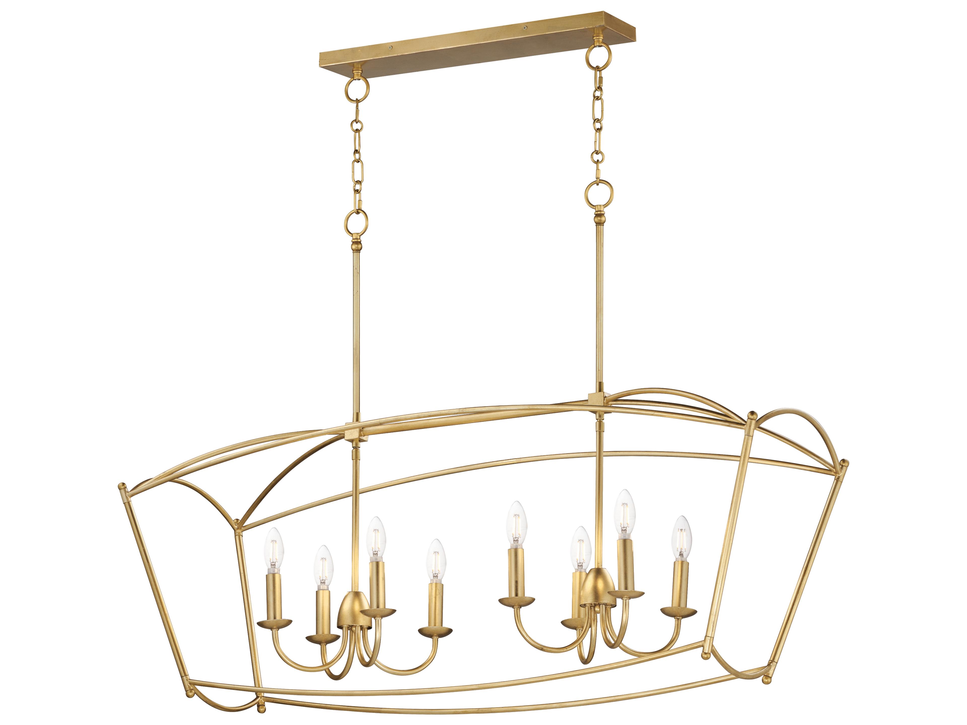 Plumette 8-Light Gold Leaf Island Pendant